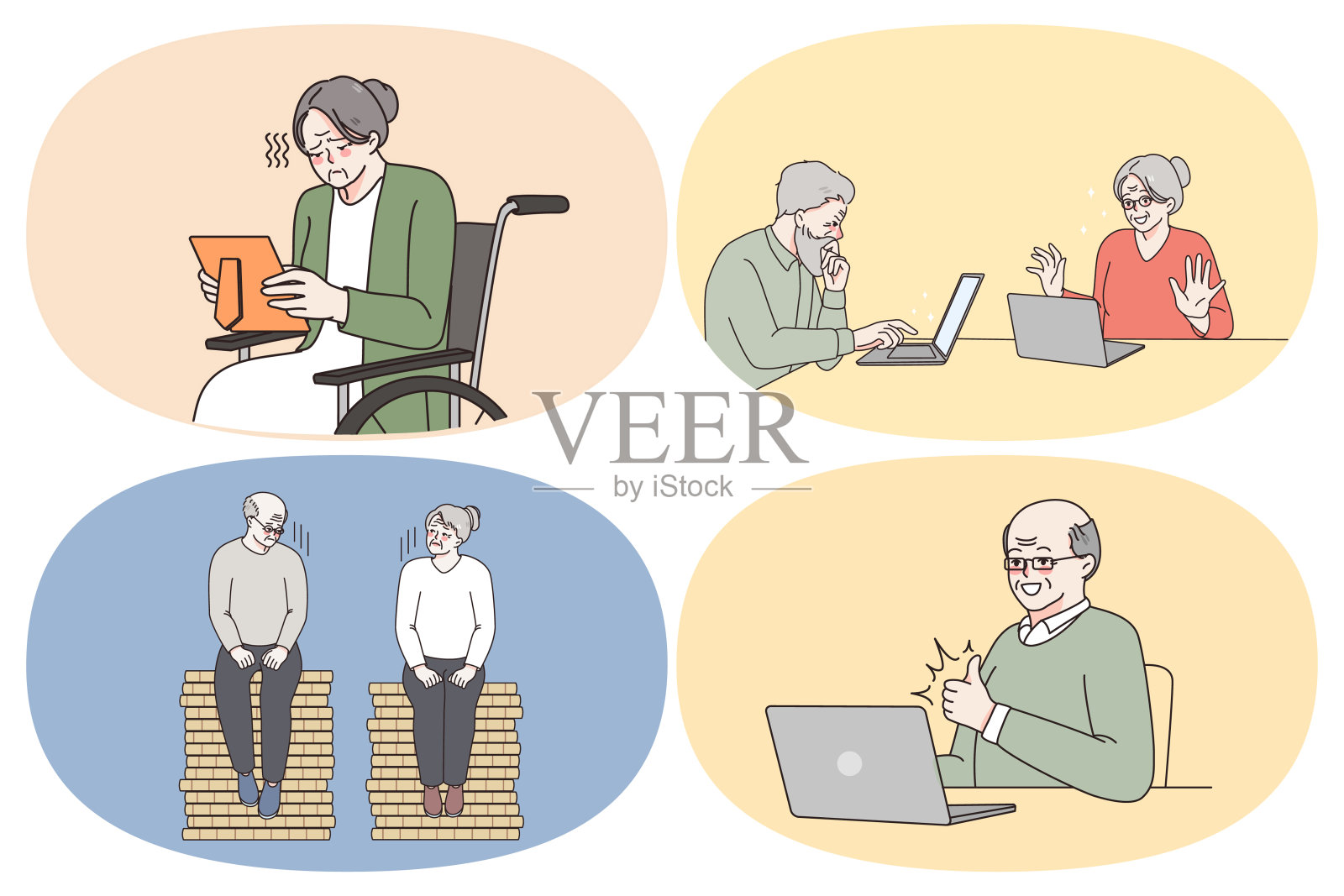 祖父母概念的情感和生活方式插画图片素材