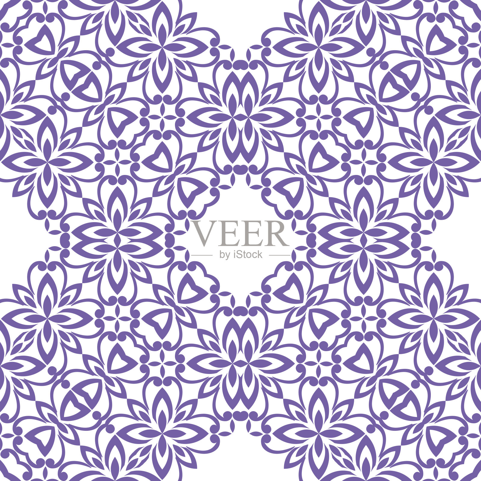 无缝模式。古董装饰。插画图片素材