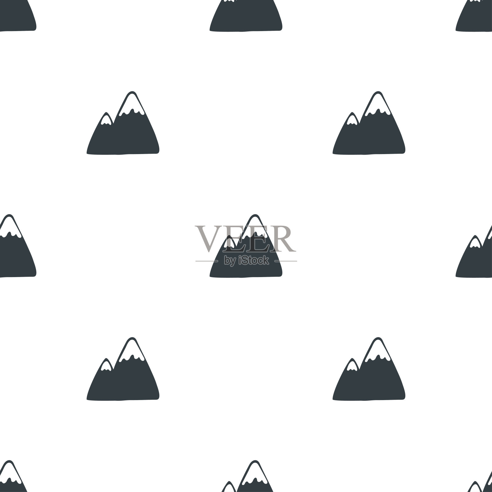 山无缝模式。孩子们的背景。矢量图插画图片素材