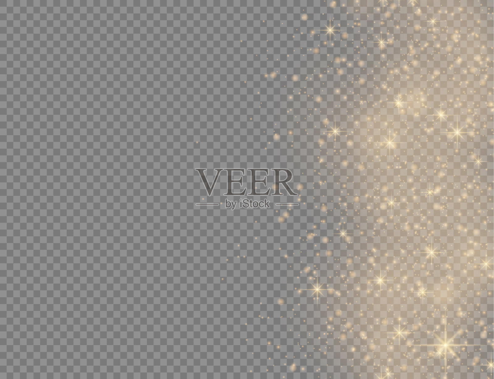 闪闪发光的金色魔法黄色尘埃粒子光插画图片素材