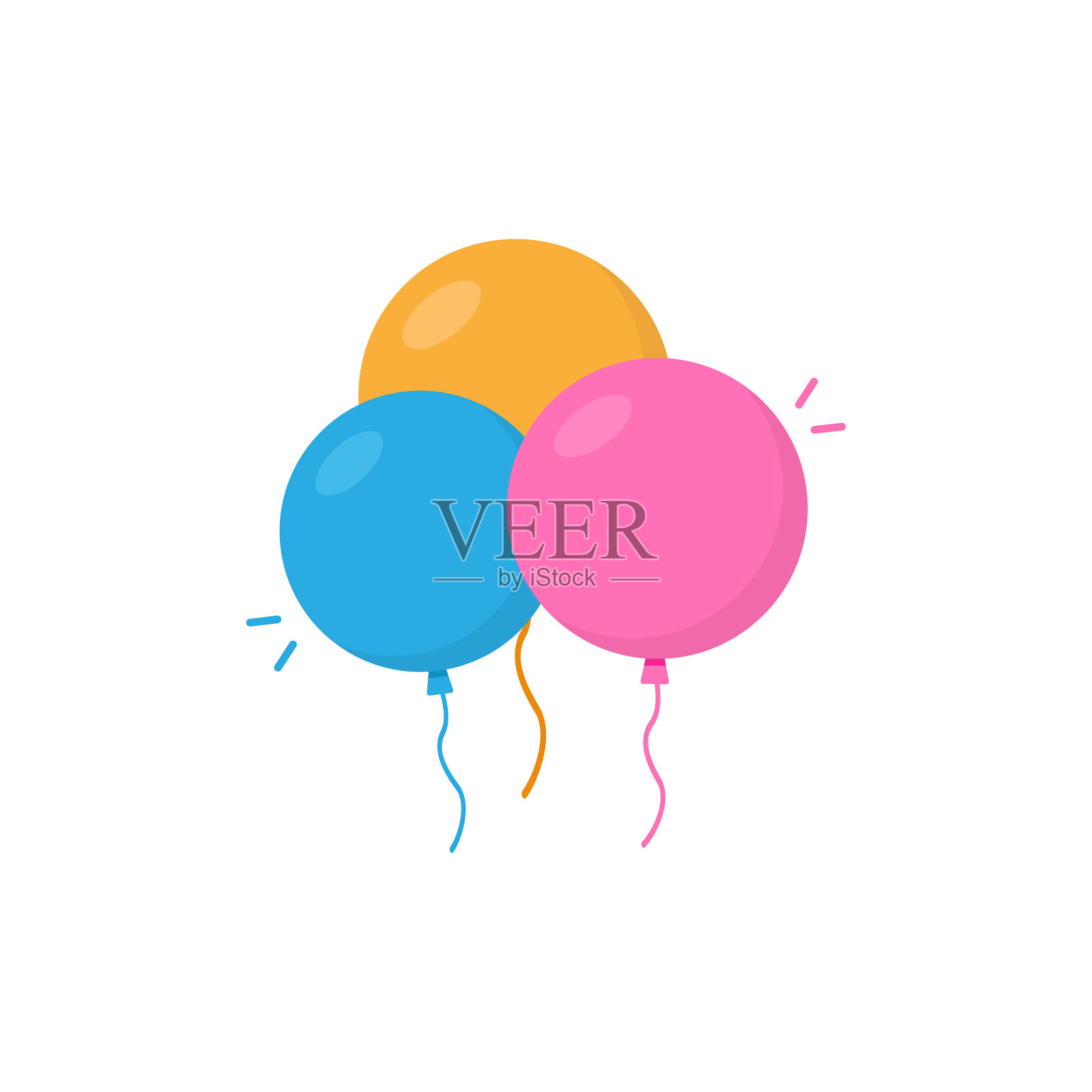 气球图标矢量设计。设计元素图片