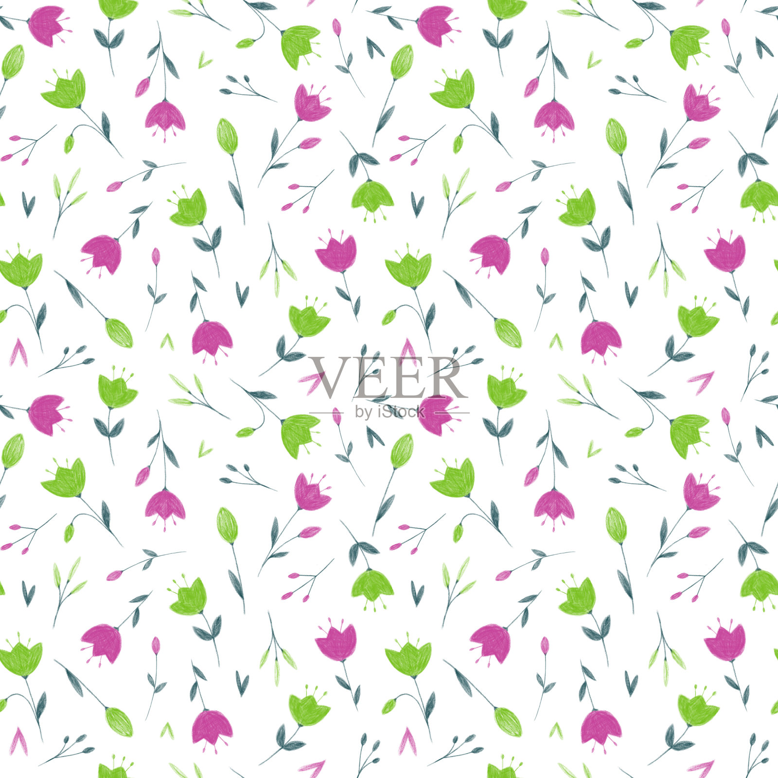 白色小花图案插画图片素材