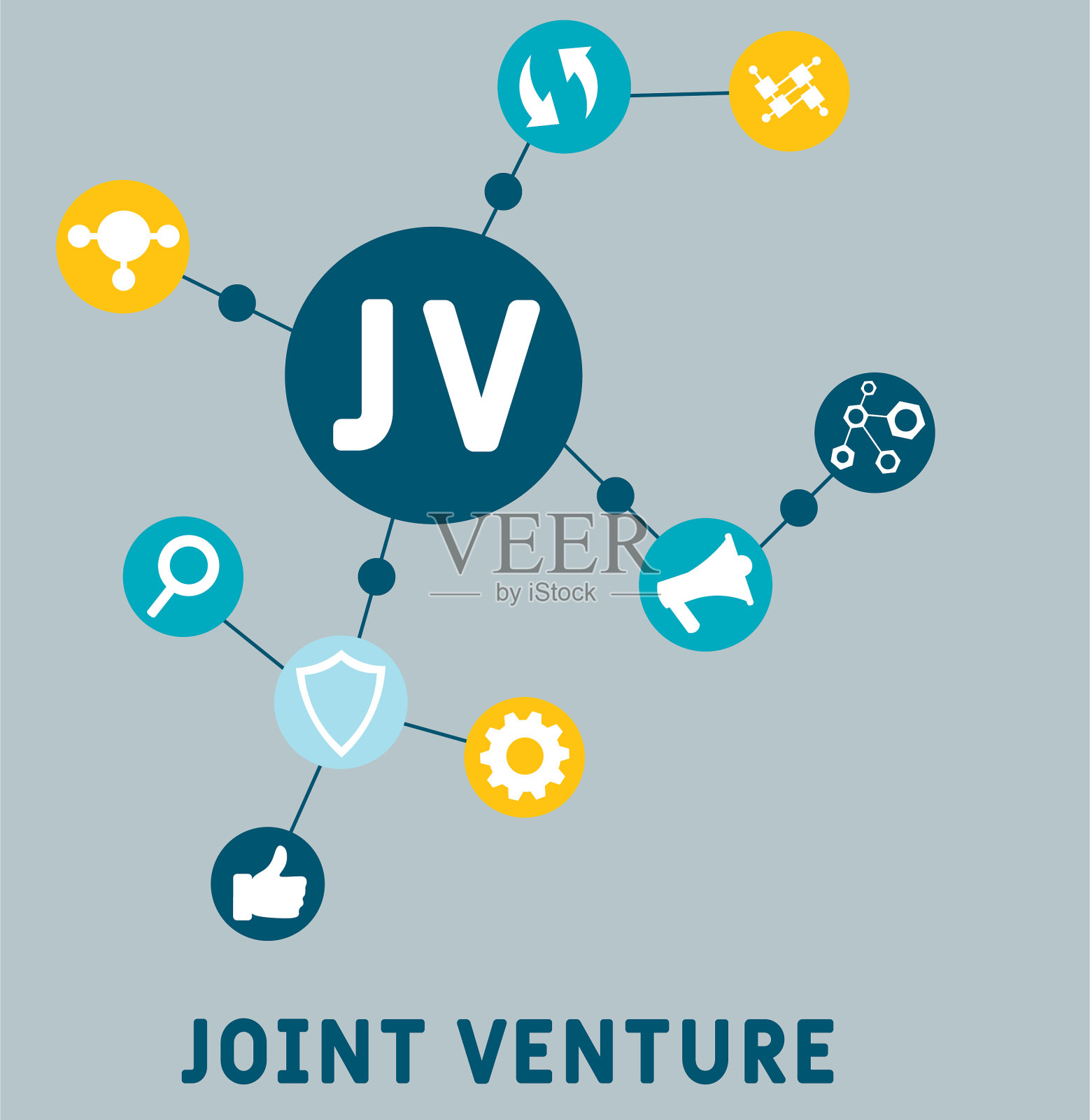 JV -合资企业的首字母缩写插画图片素材