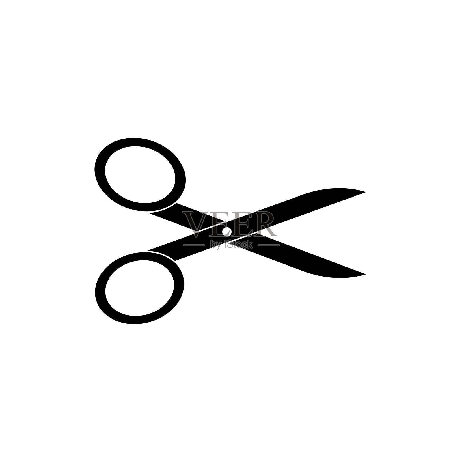 剪刀图标矢量插图。剪刀的象征。孤立的白色背景。矢量孤立符号说明。图标素材