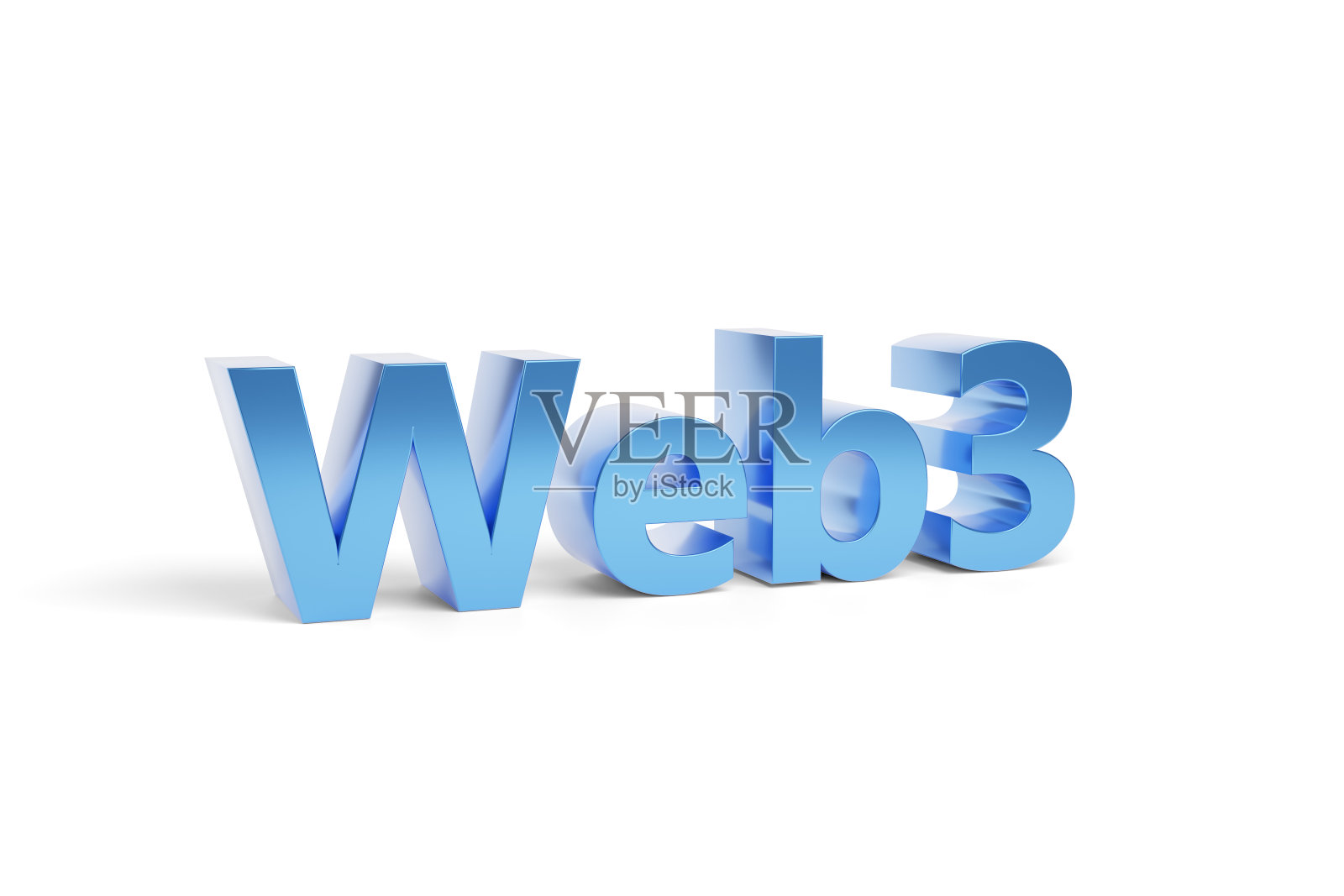 Web3文本在白色背景上的三维孤立。3 d演示。照片摄影图片