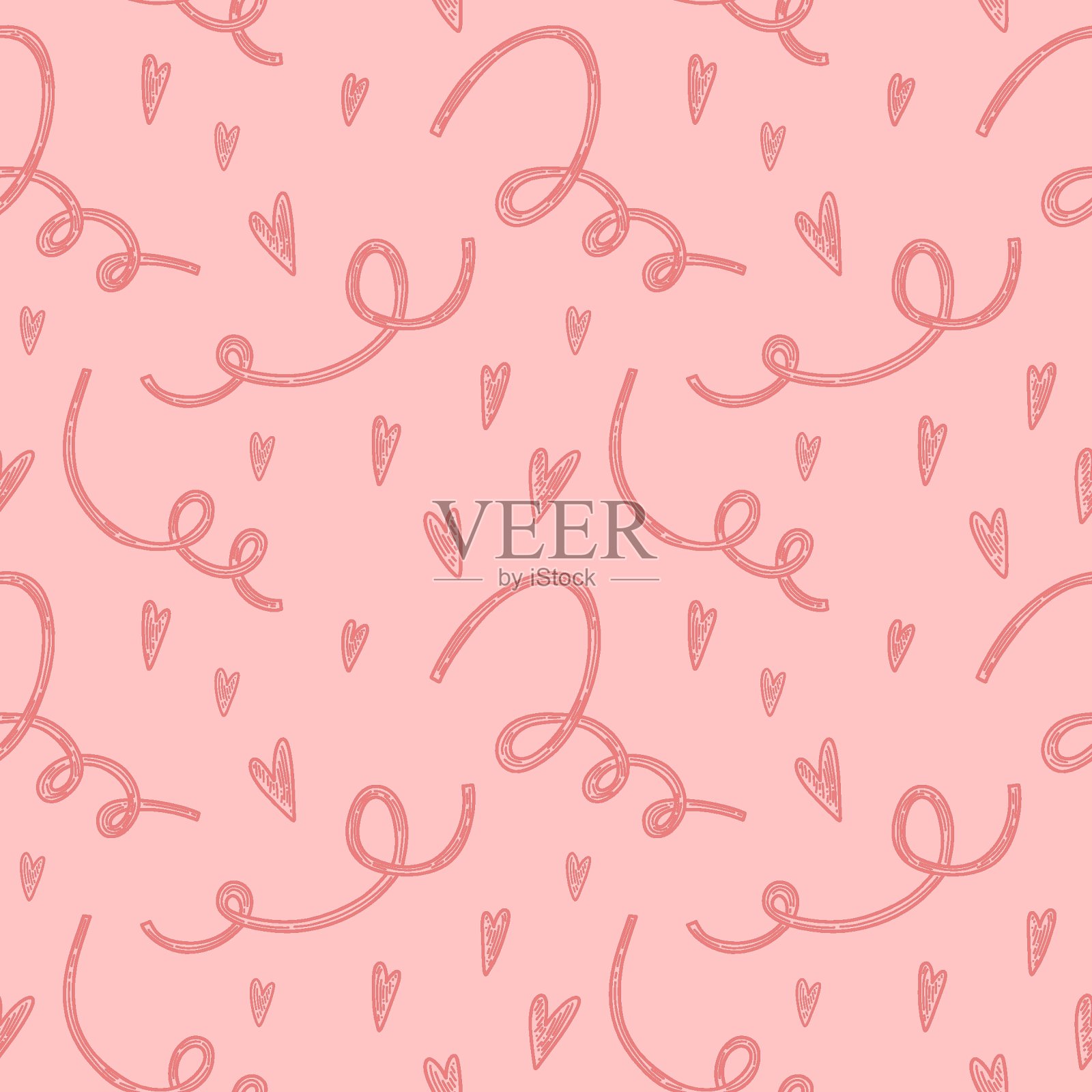 情人节无缝图案插画图片素材