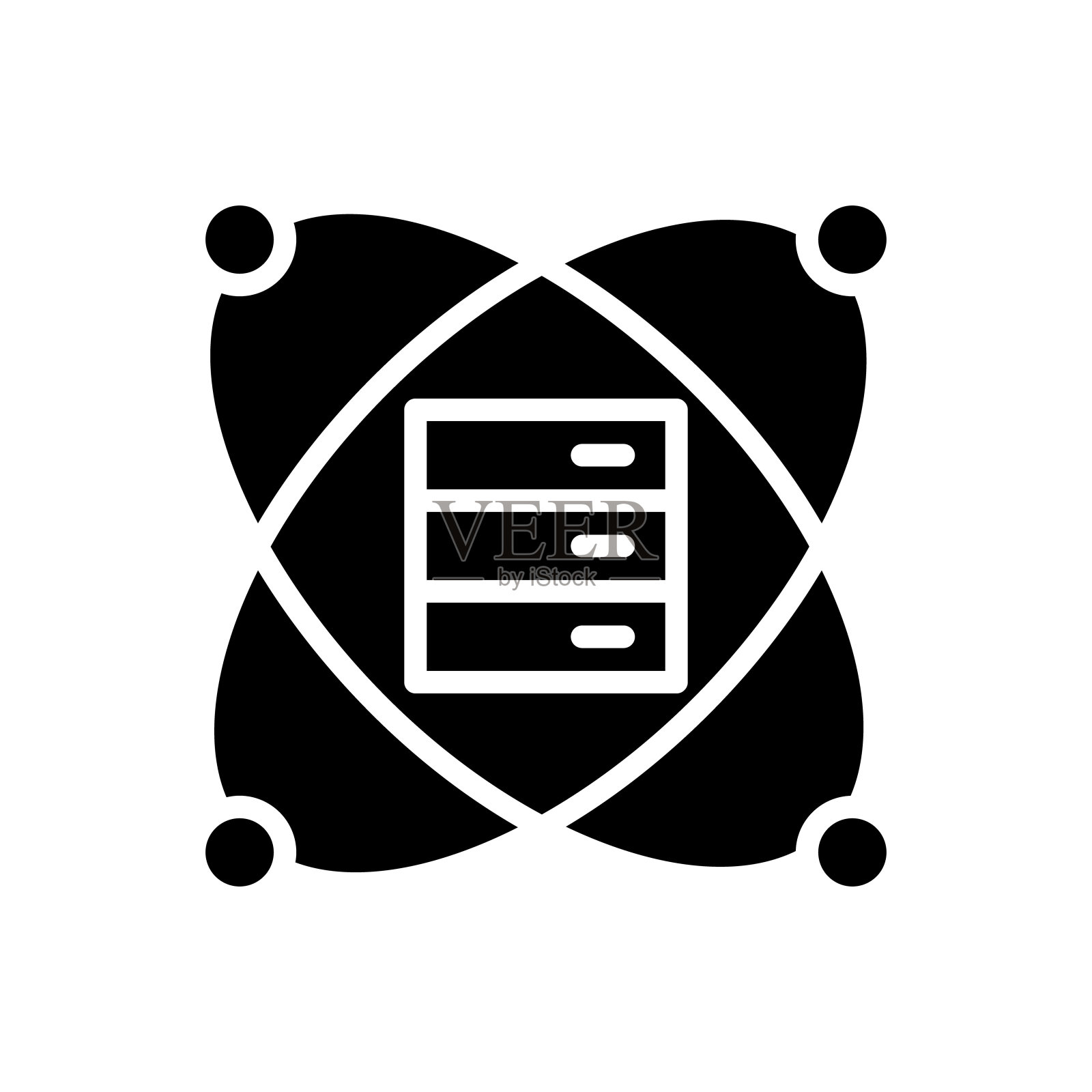 科学数据挖掘黑色字形图标插画图片素材