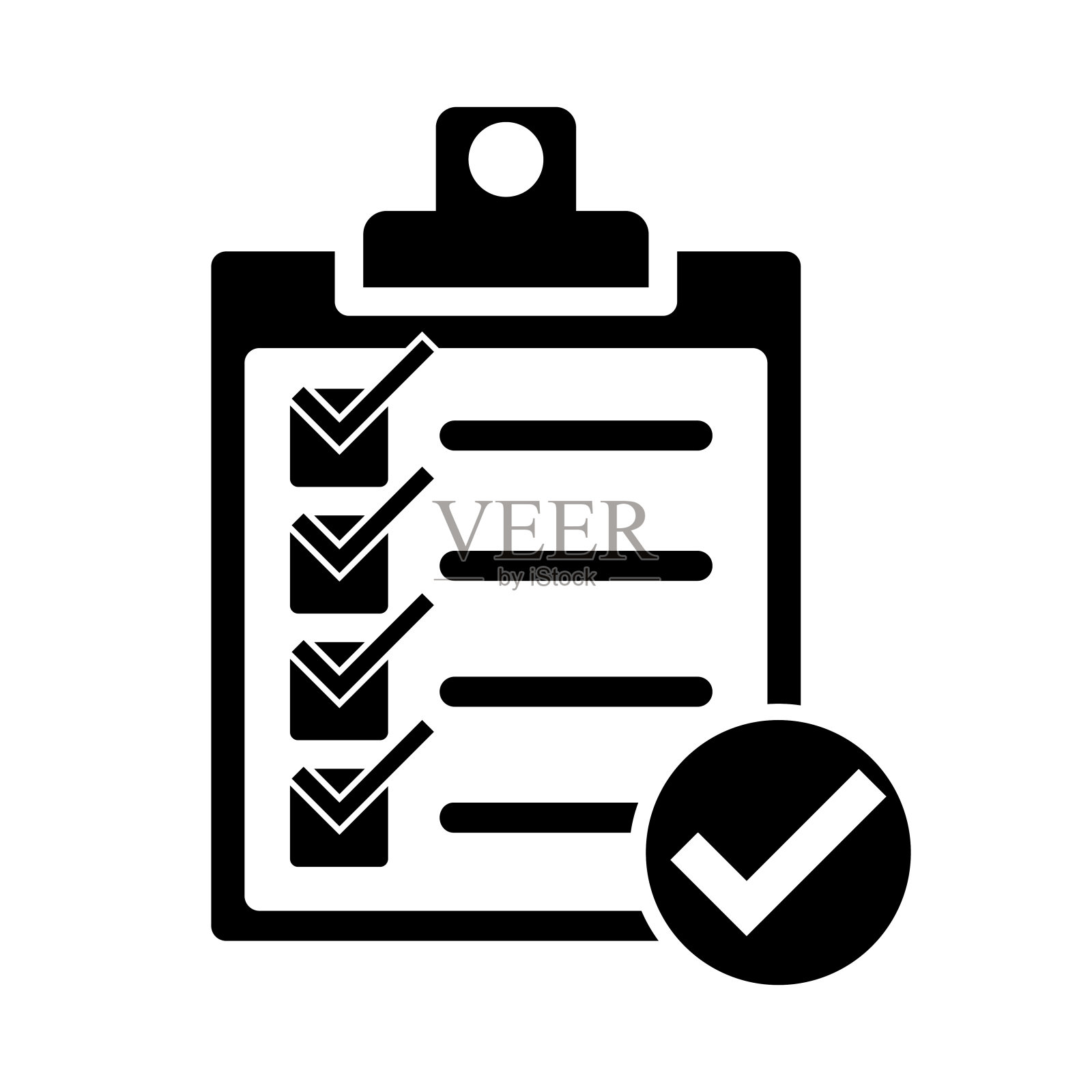 列表剪贴板矢量图标。清单图标。业务信号。网络图标。插画图片素材