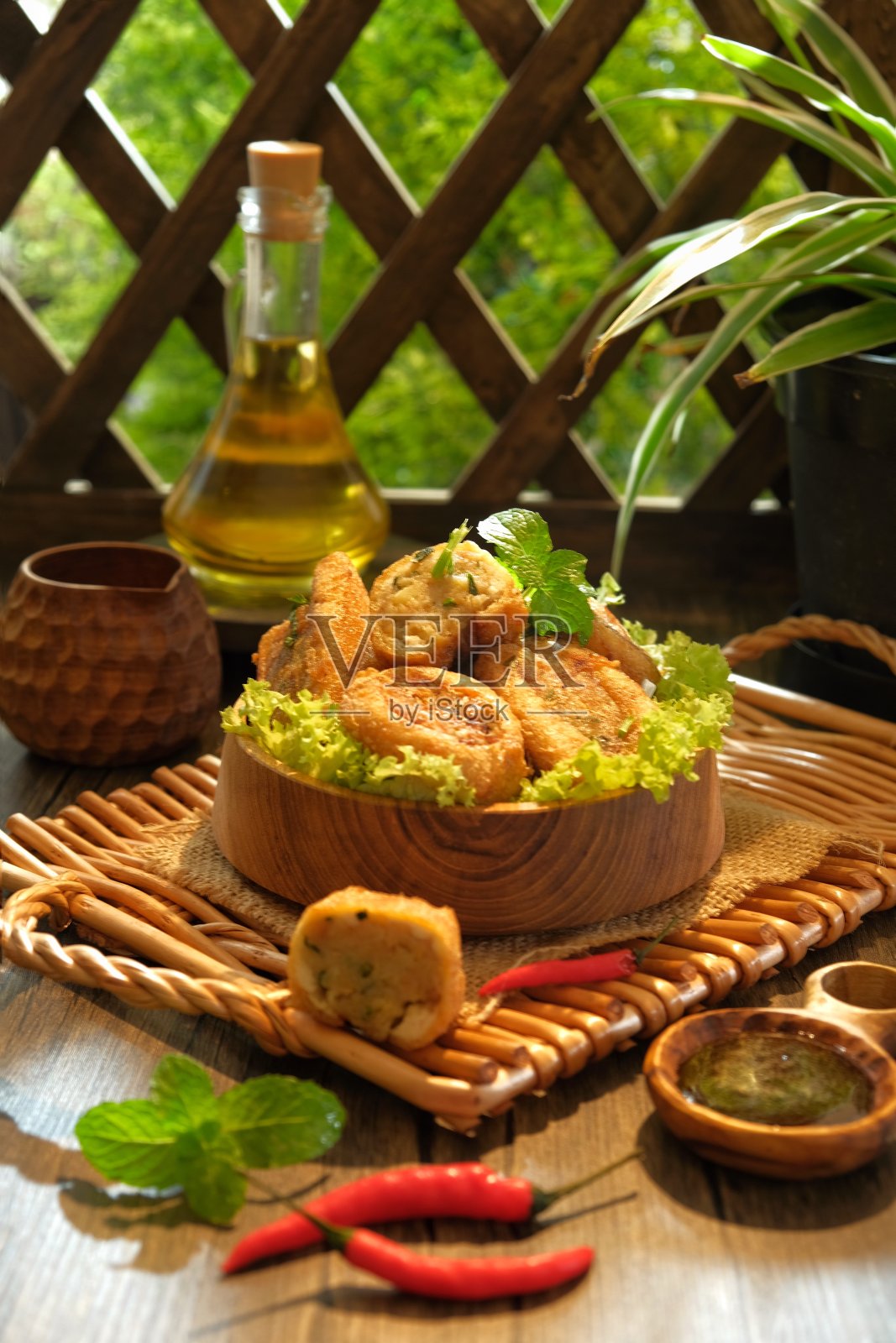 豆腐Bergedil照片摄影图片