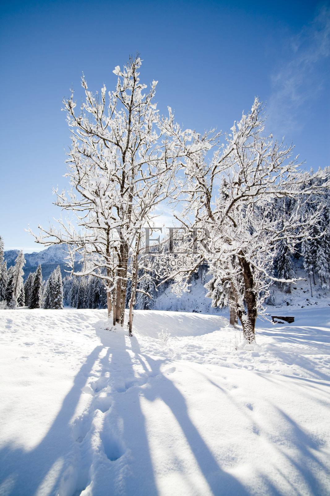 白雪皑皑的山峰照片摄影图片