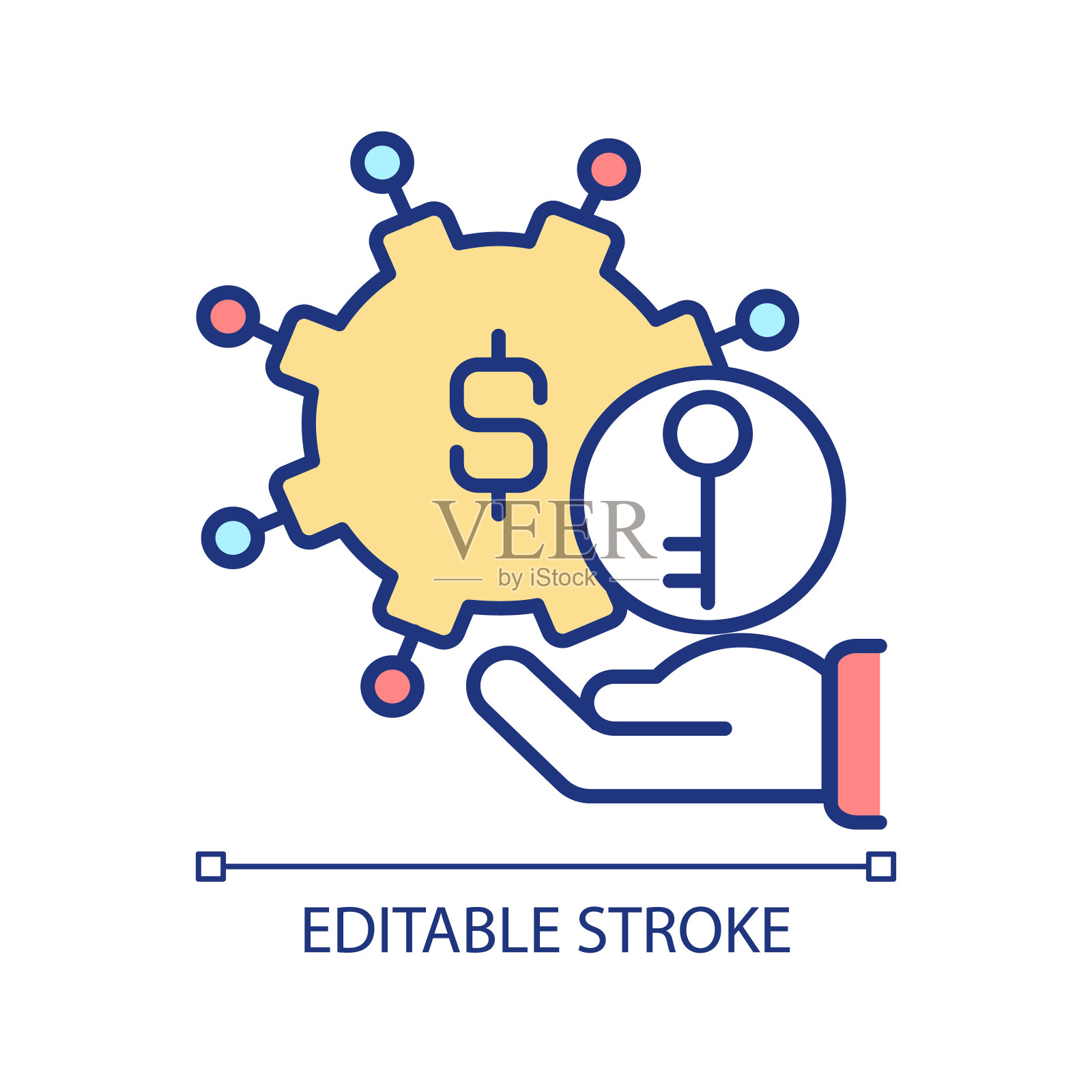 电子银行RGB颜色图标的安全性插画图片素材