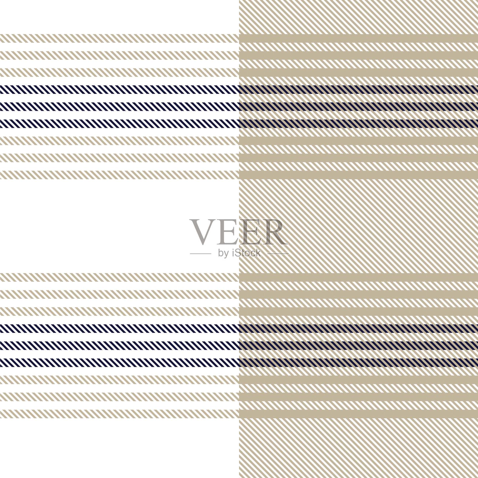 棕色不对称格纹纹理无缝图案插画图片素材