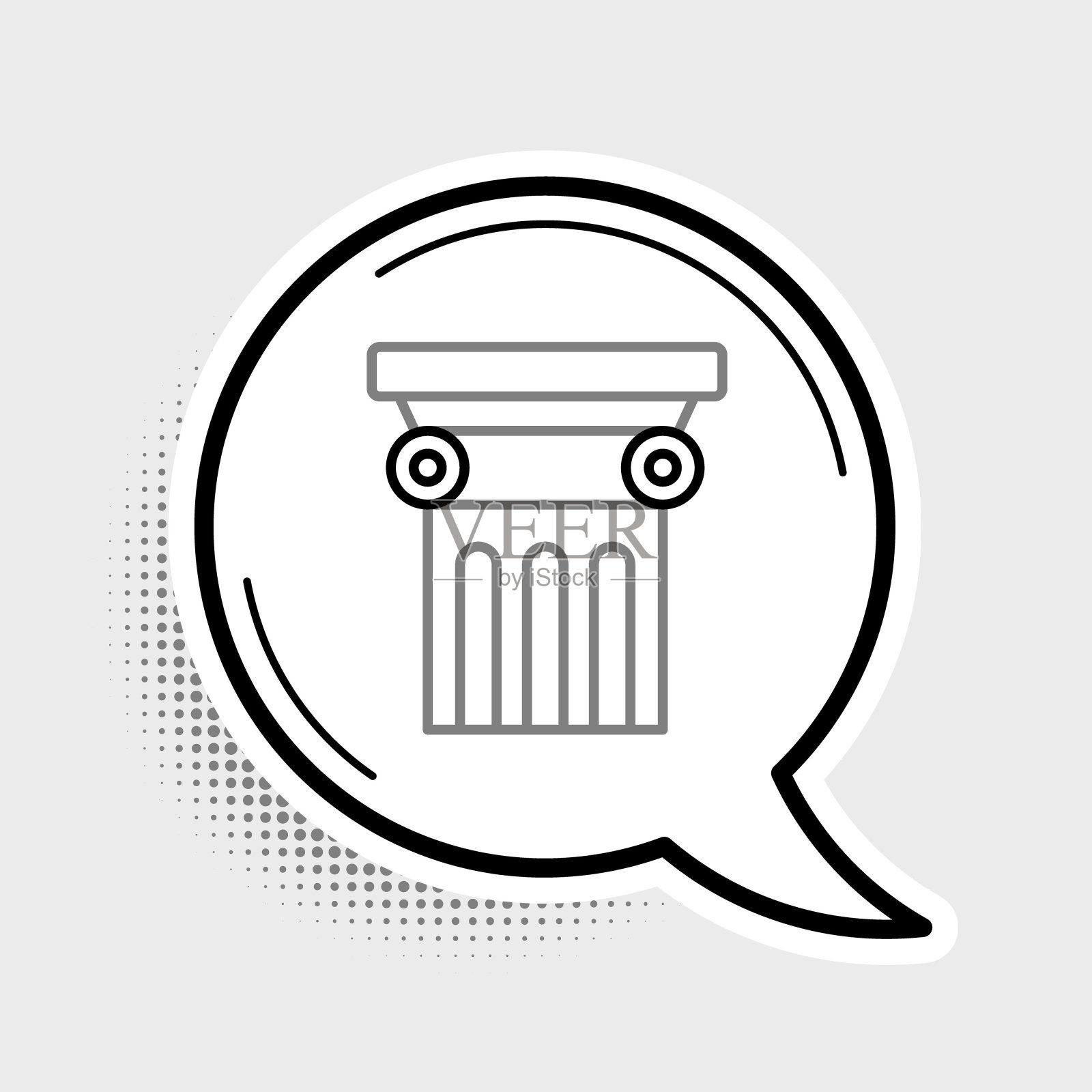 线法支柱图标孤立在灰色背景上。色彩斑斓的轮廓的概念。向量插画图片素材