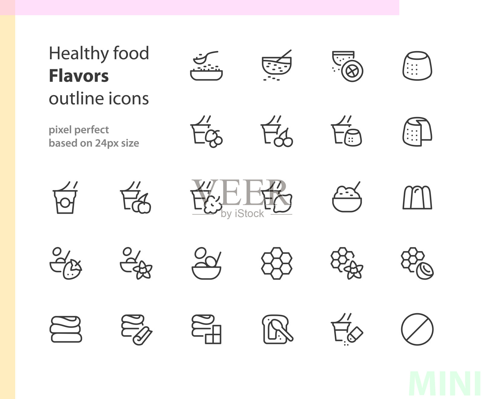 健康食品的风味会勾勒出图标图标素材