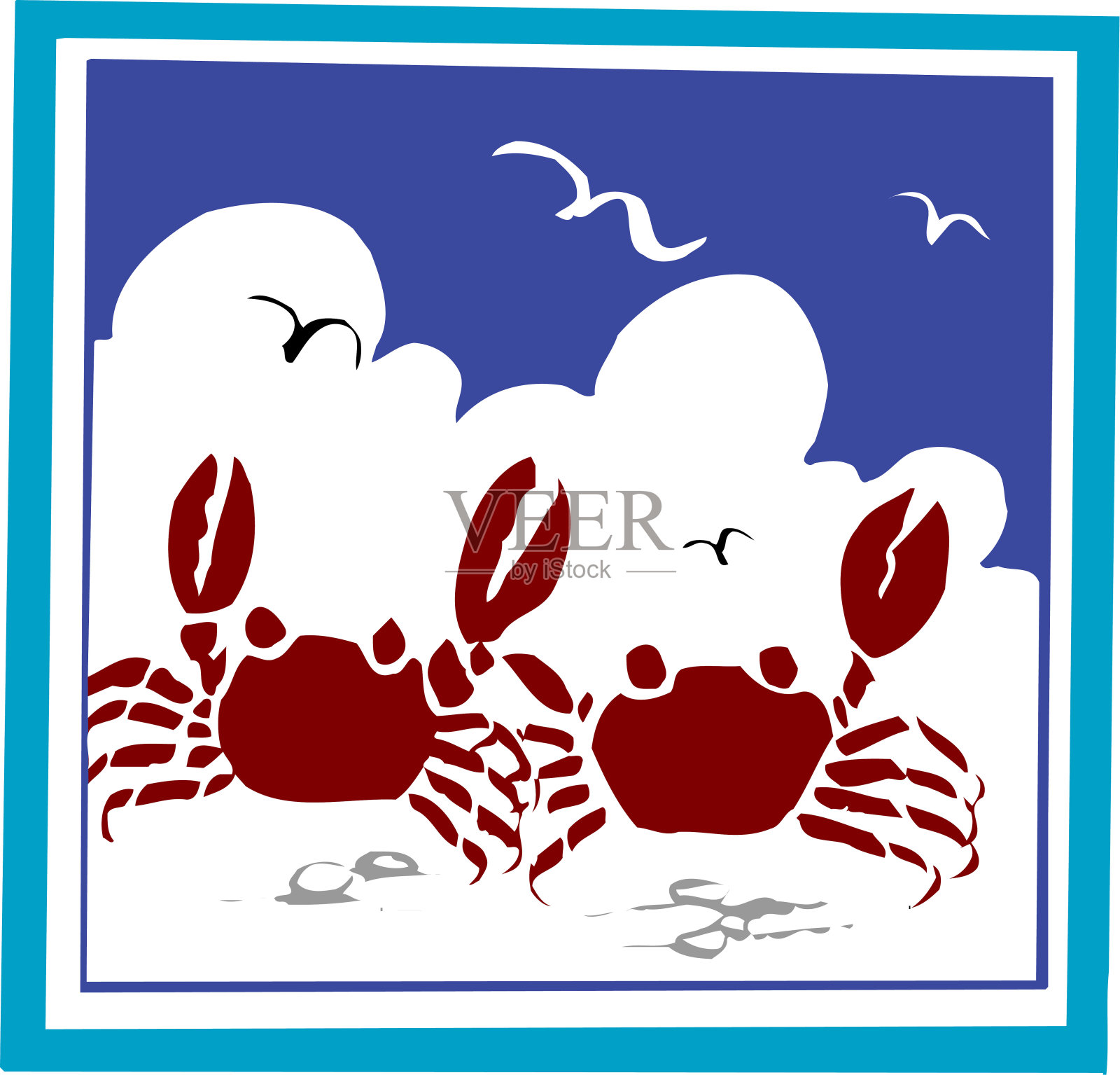 蟹插画图片素材