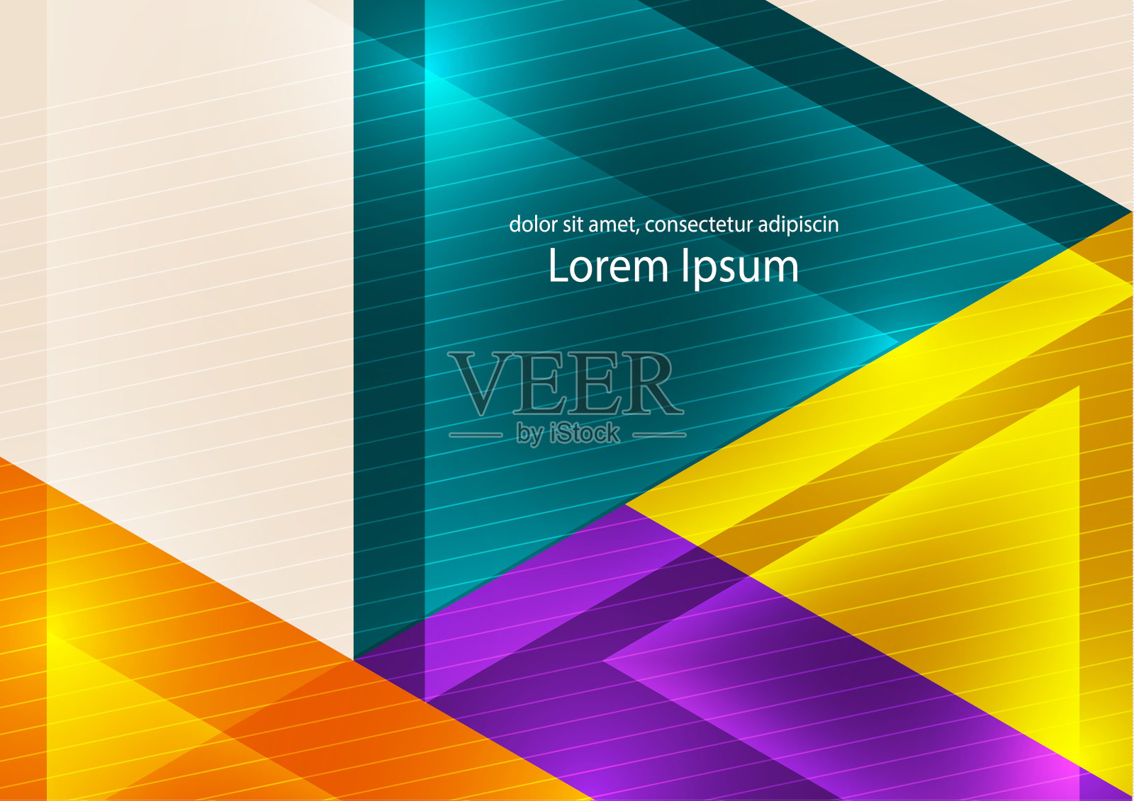 抽象的几何背景。现代重叠的三角形。明亮的颜色。商业演示、应用程序封面和网站设计的模板。向量插画图片素材