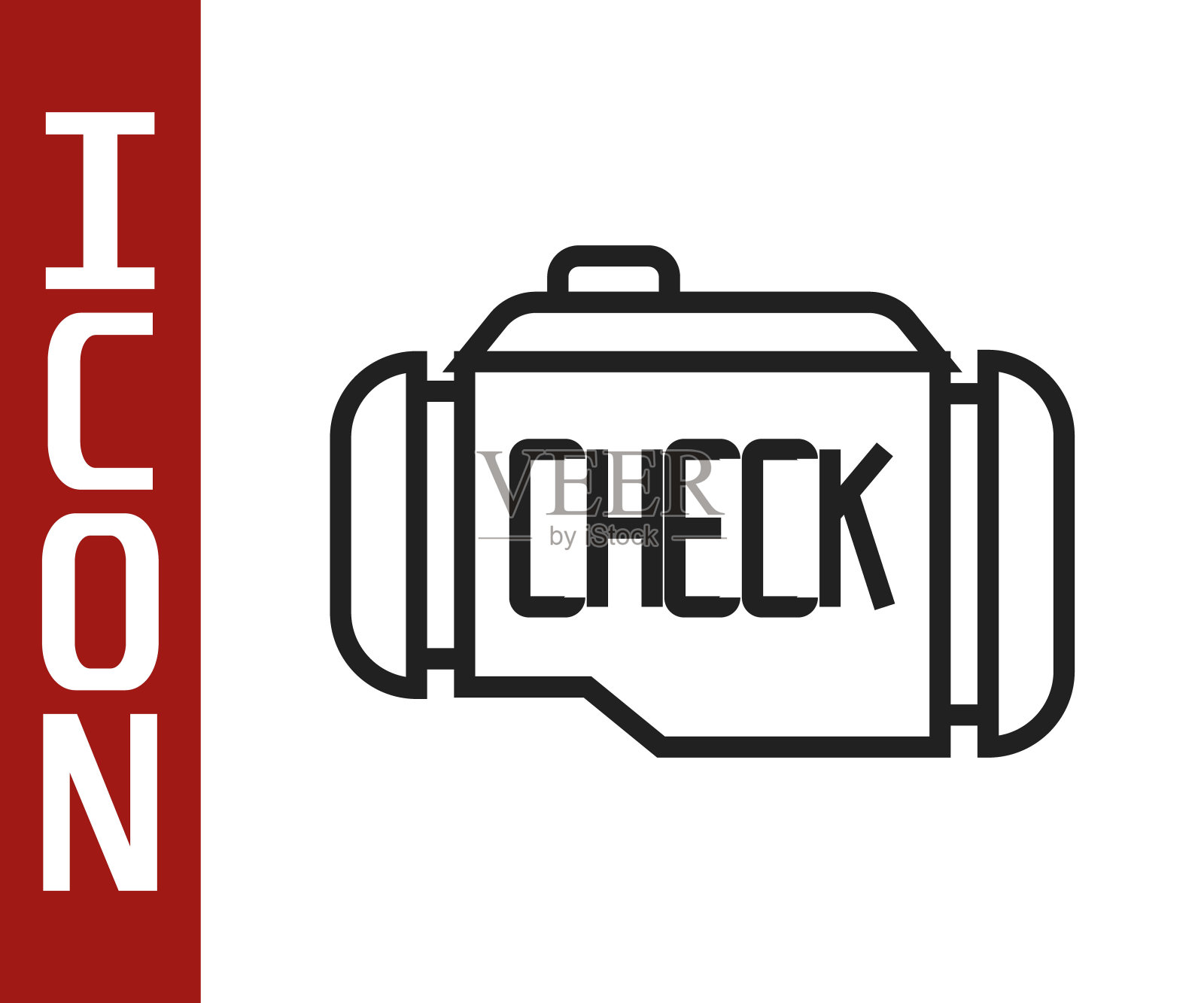 检查引擎图标孤立在白色背景上。向量插画图片素材