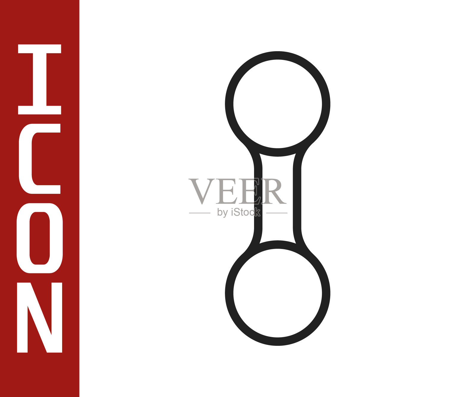 黑线哑铃图标孤立在白色背景上。肌肉举重、健身杠铃、运动器材。向量图标素材