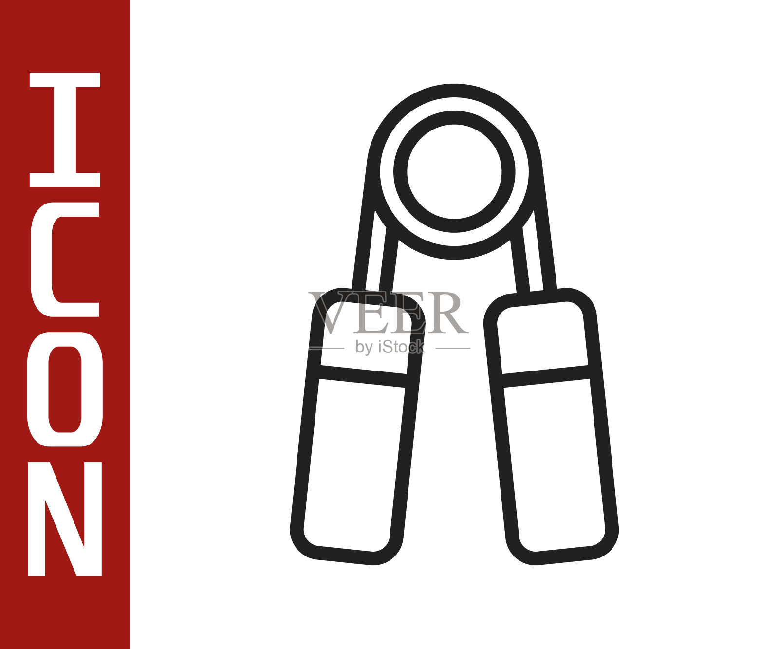 黑色线运动扩展图标孤立在白色背景。运动设备。向量插画图片素材