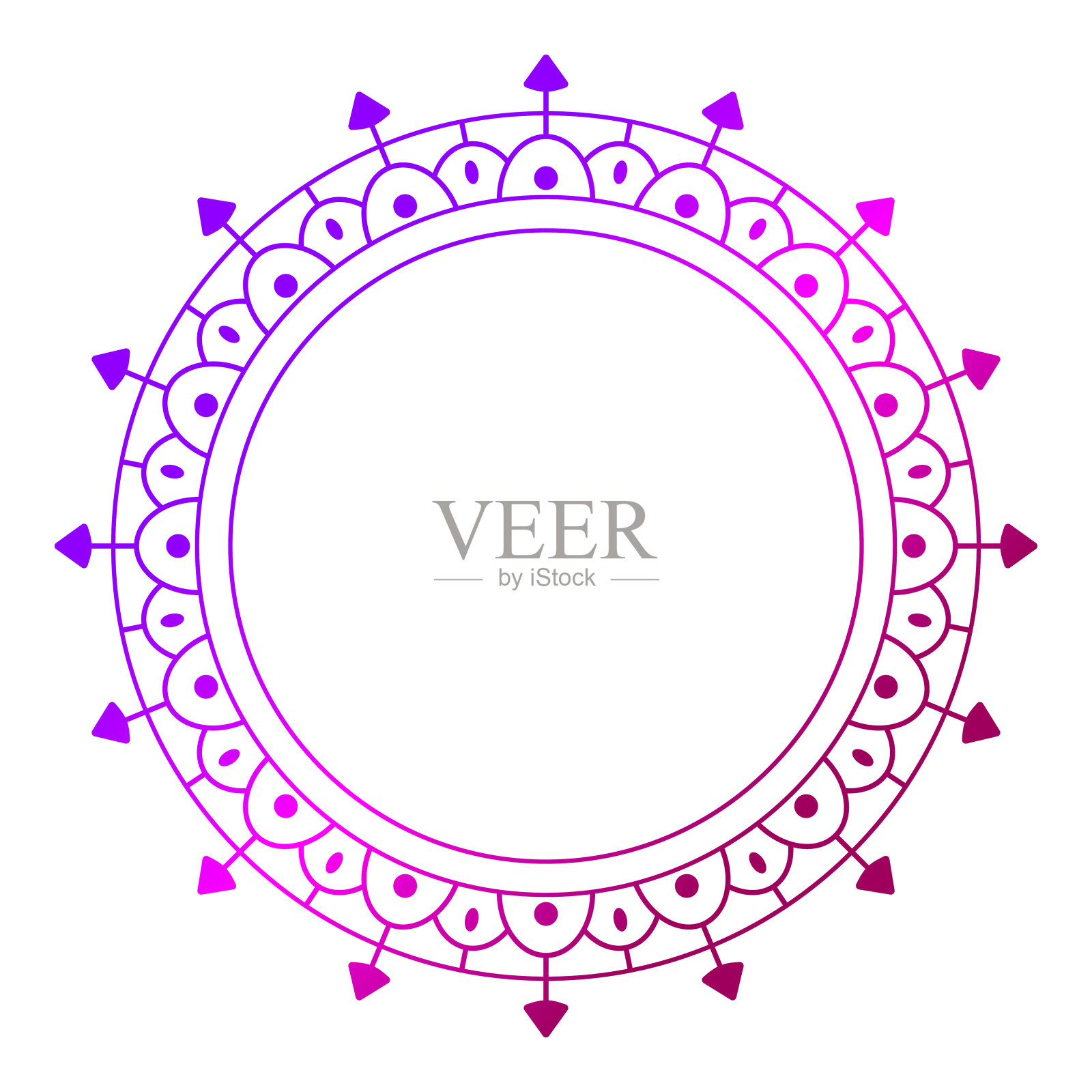 圆形框架形式的曼荼罗。插画图片素材