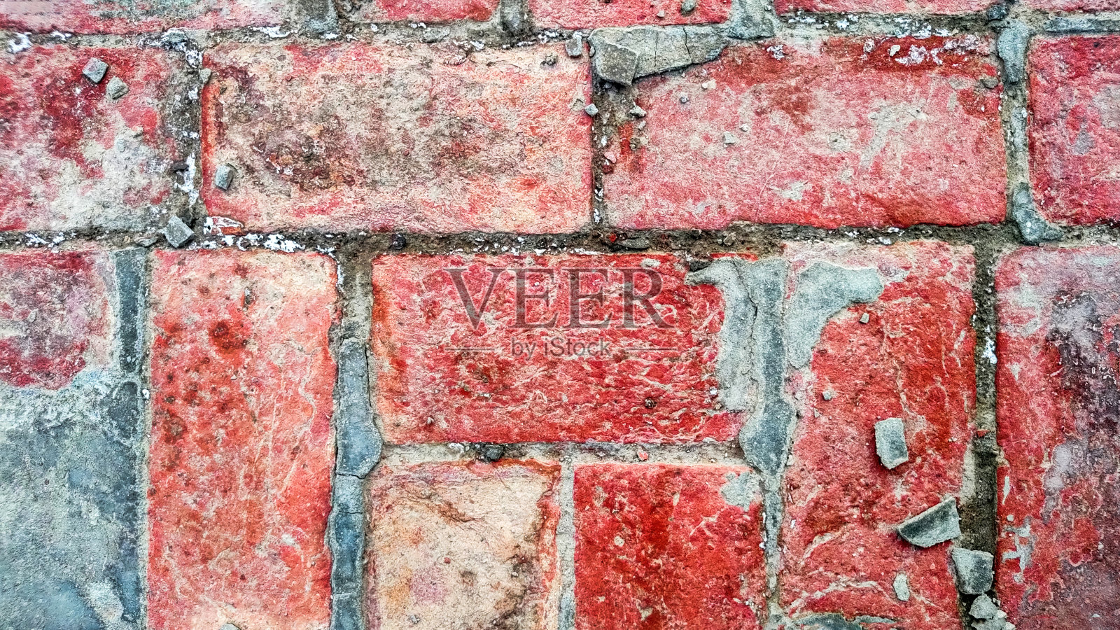 阁楼内部的旧红砖墙照片摄影图片