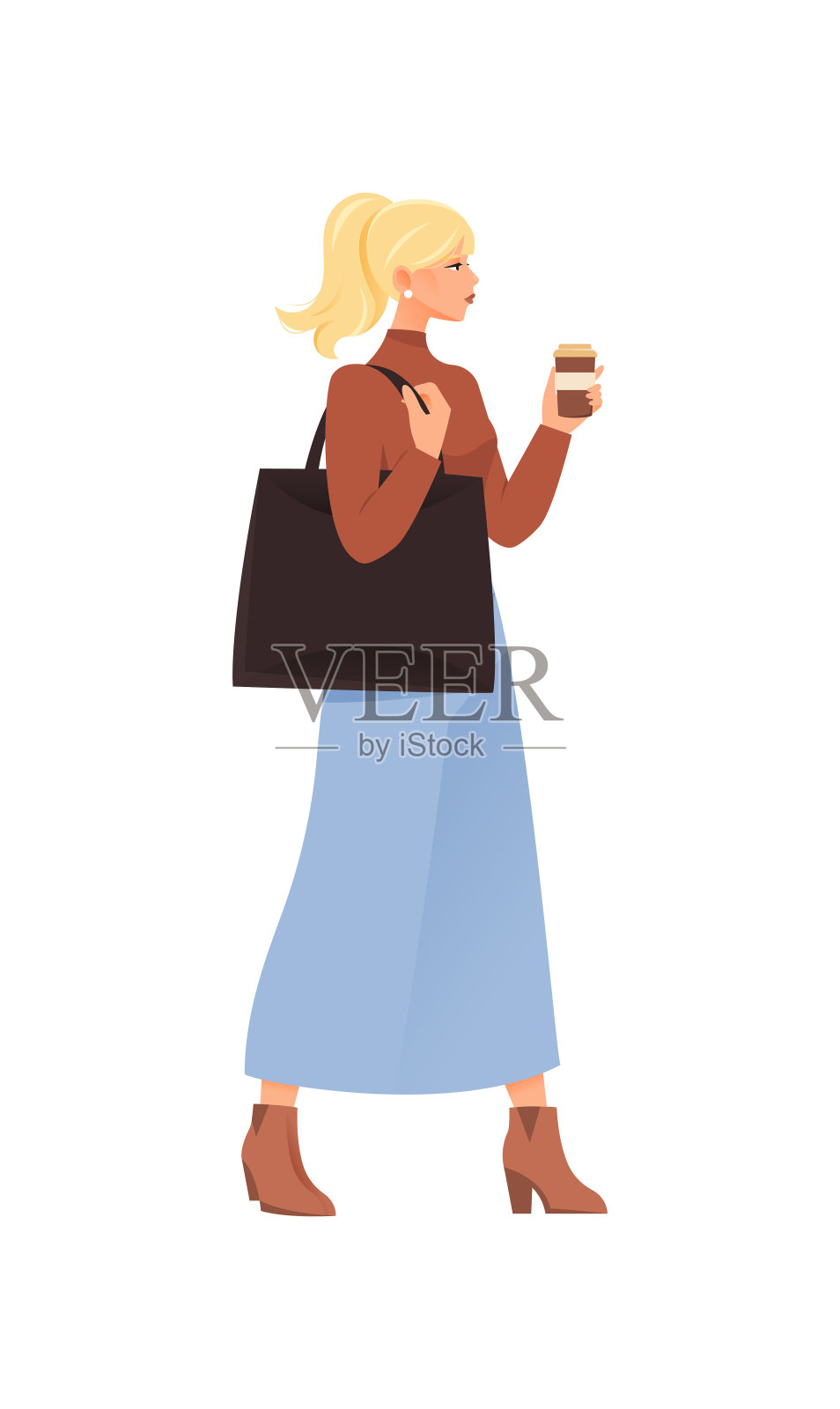 不同的年轻女子插画图片素材