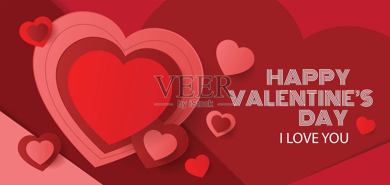 情人节快乐横幅设计。矢量图设计模板素材