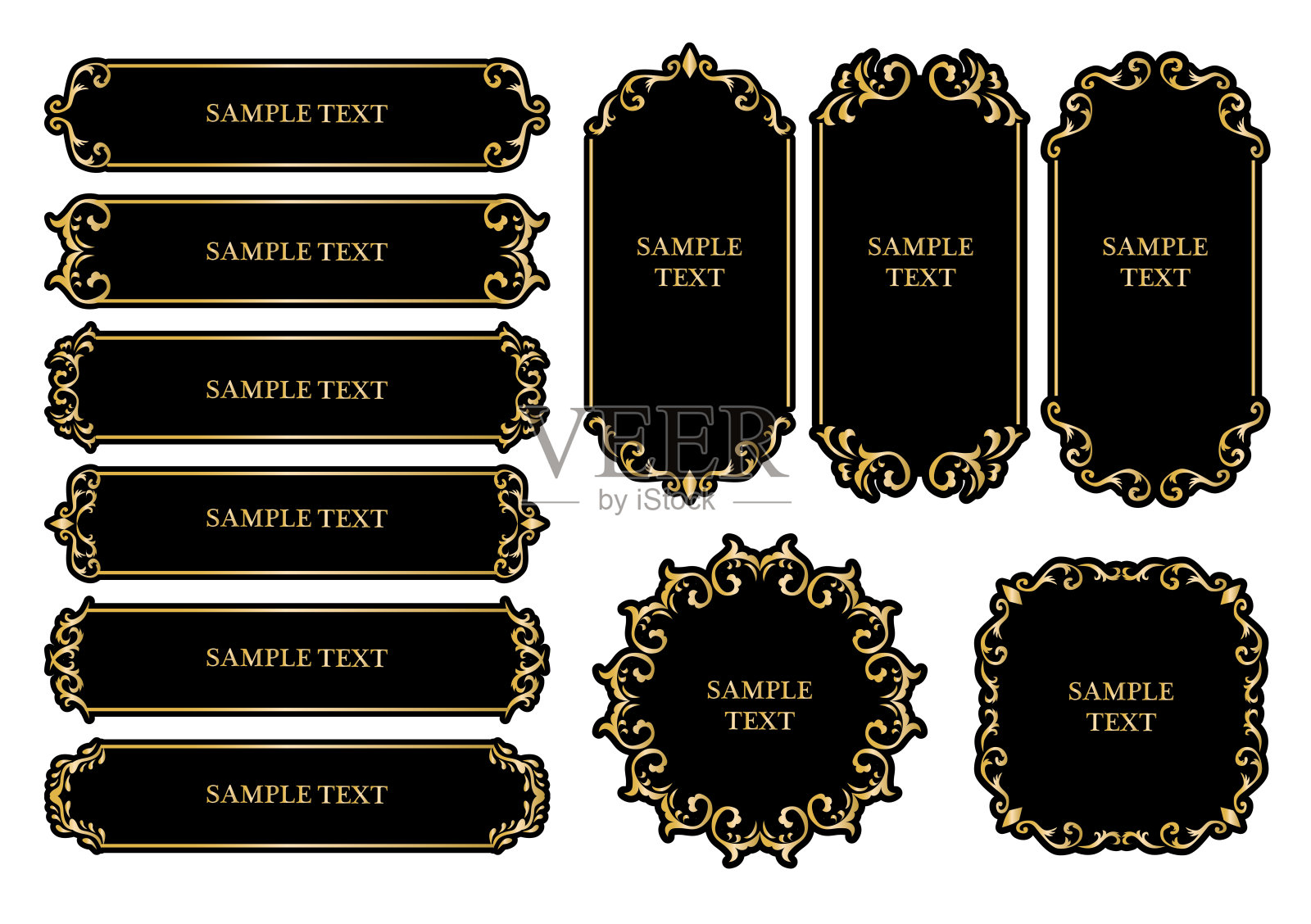 古老的经典框架插画图片素材