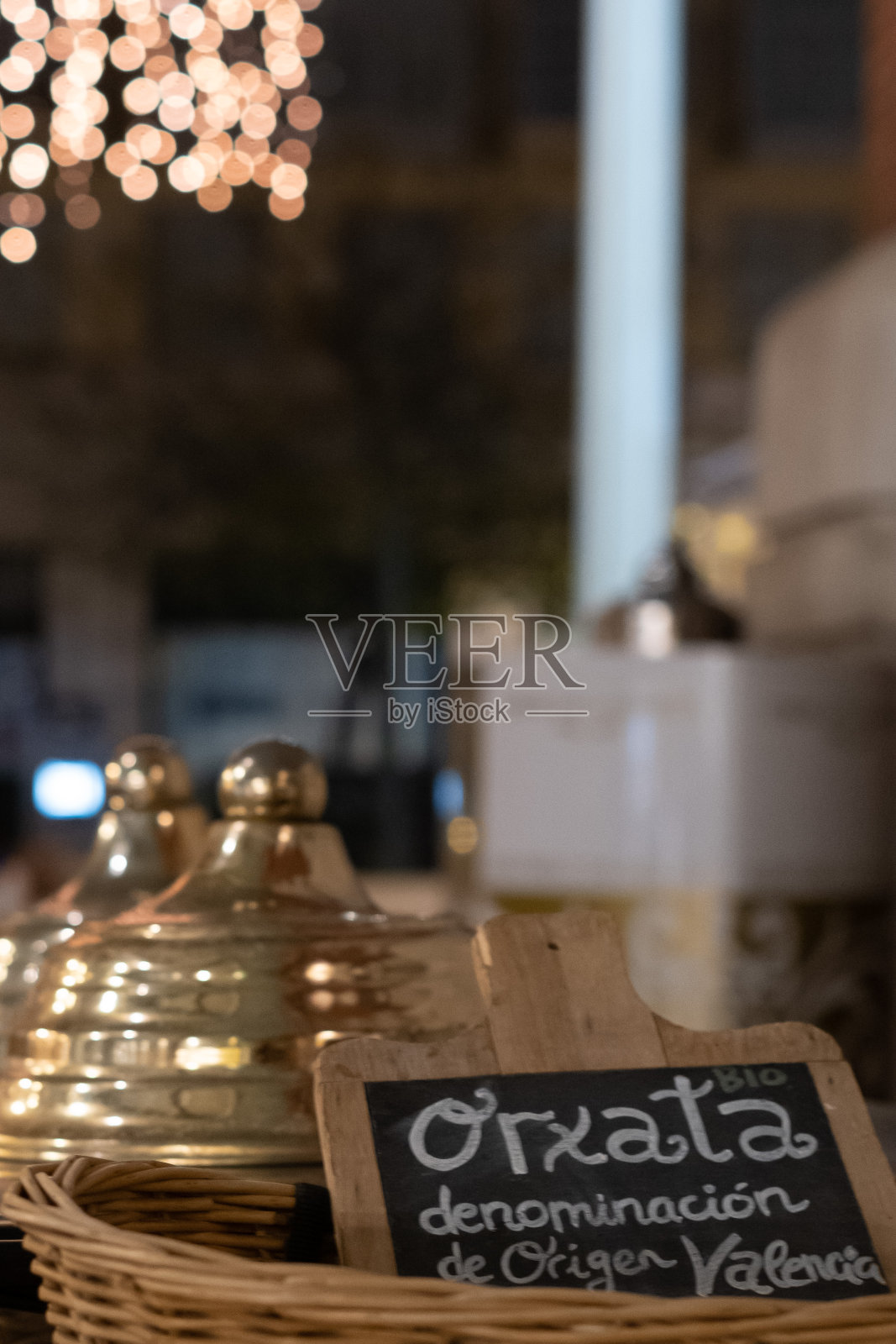 瓦伦西亚Orchata de valencia有机有机饮料，标明产地照片摄影图片