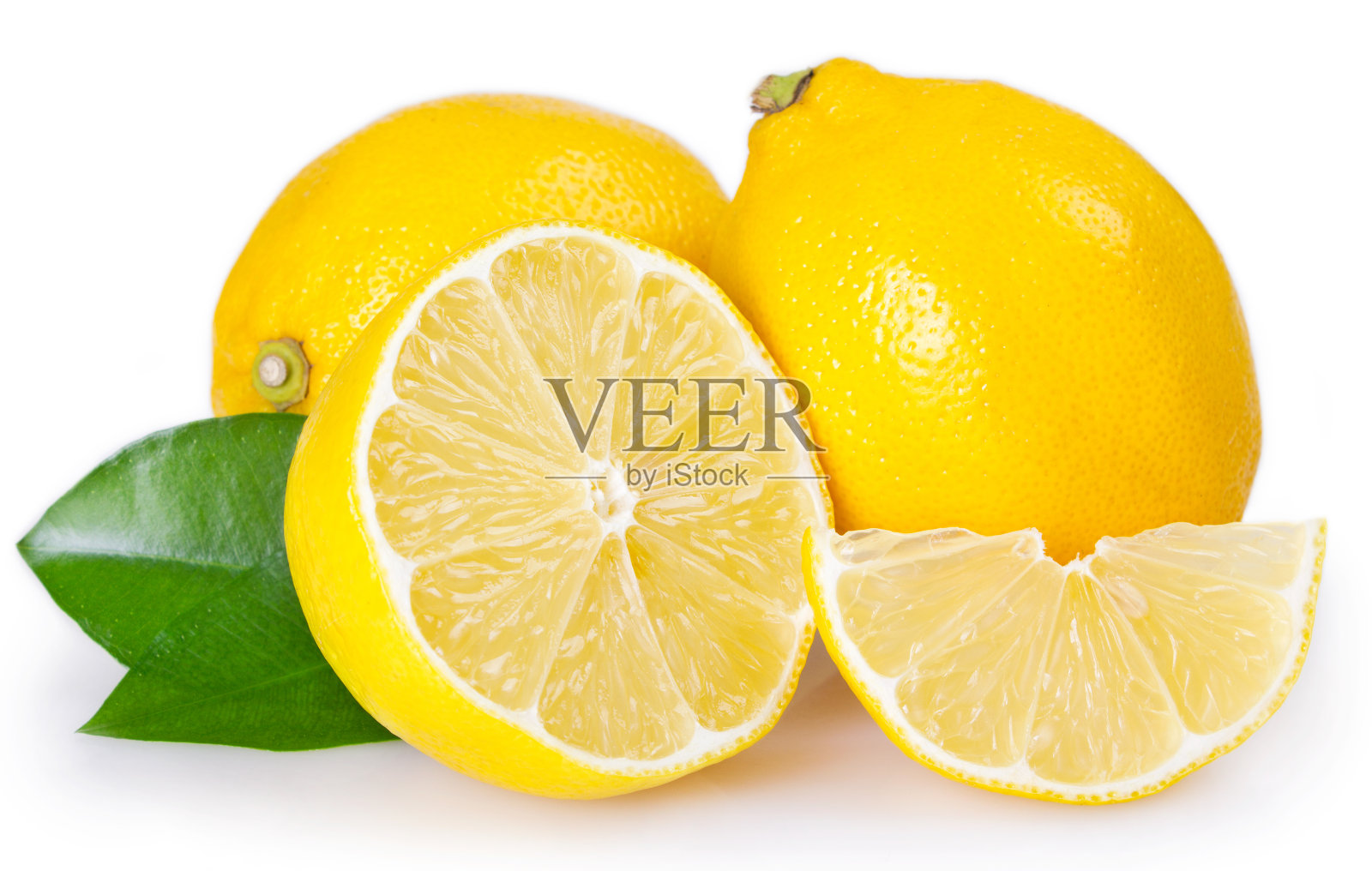 新鲜柠檬白色背景照片摄影图片