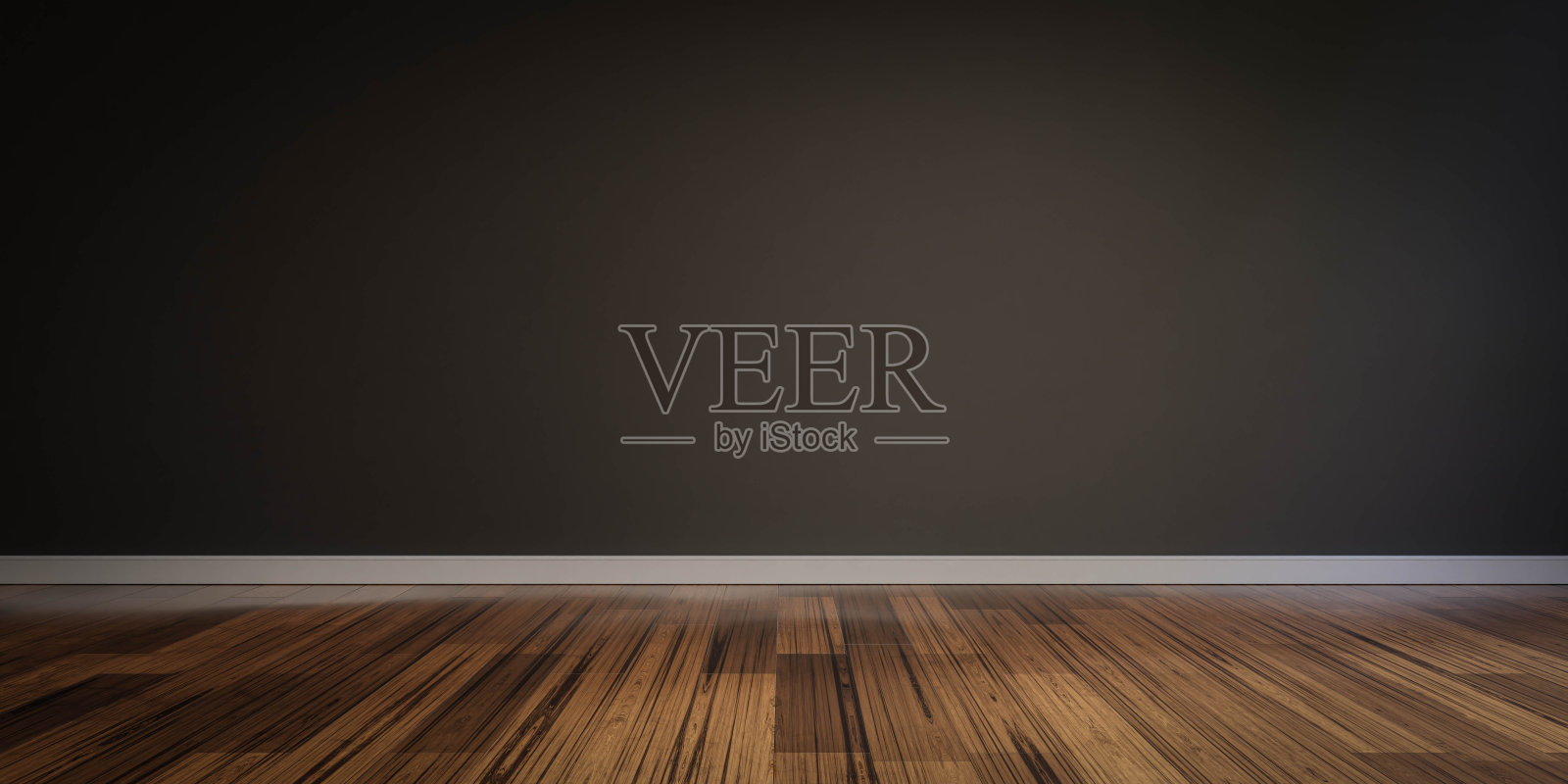 空房间与黑色的墙壁和木地板3d渲染插图照片摄影图片