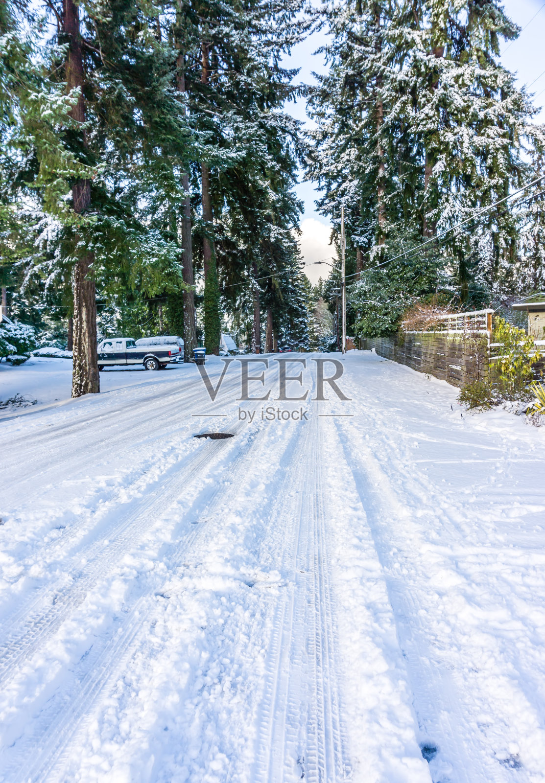 雪在城市大街4号照片摄影图片