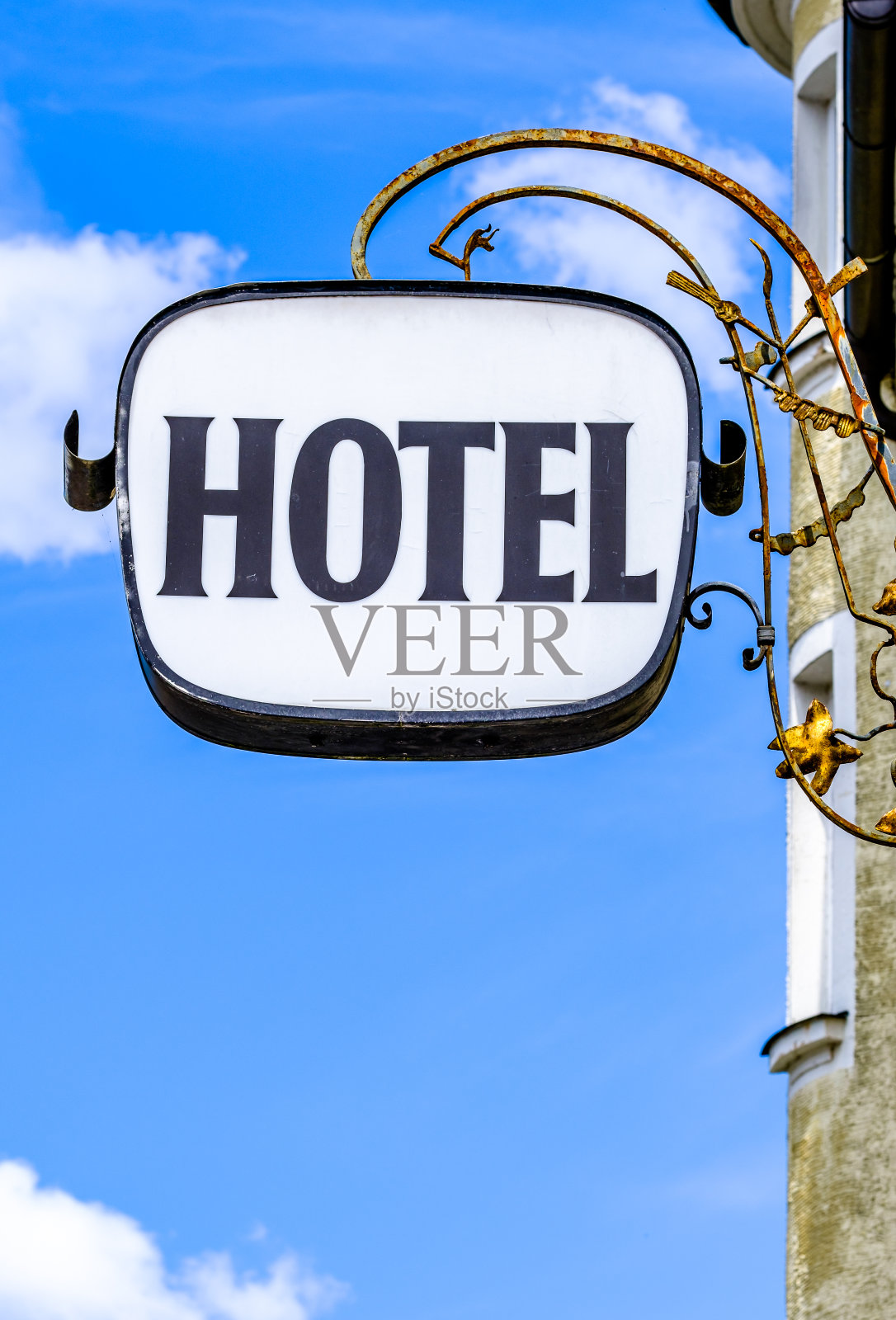 德国古董酒店招牌照片摄影图片