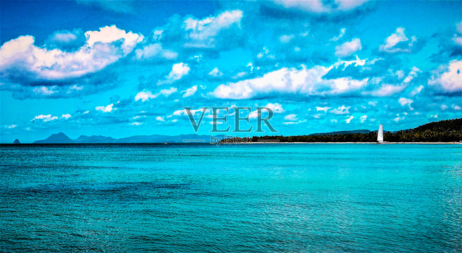 废弃的加勒比海滩照片摄影图片