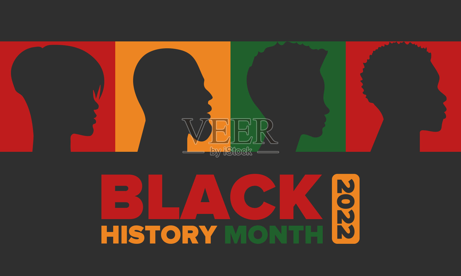 黑人历史月。非裔美国人的历史。一年一度的庆祝。二月在美国和加拿大。在英国的十月。海报，卡片，横幅，背景。矢量图插画图片素材
