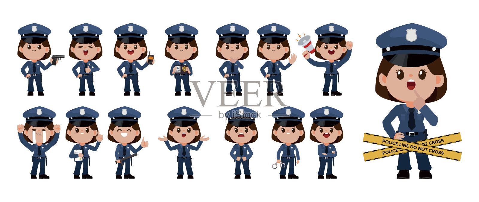 不同姿势的警察设计元素图片