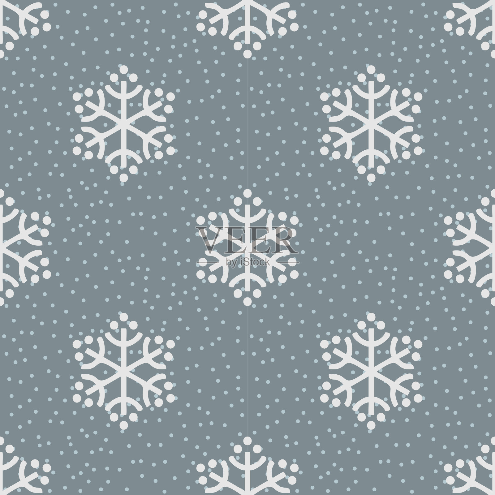 无缝雪花模式插画图片素材