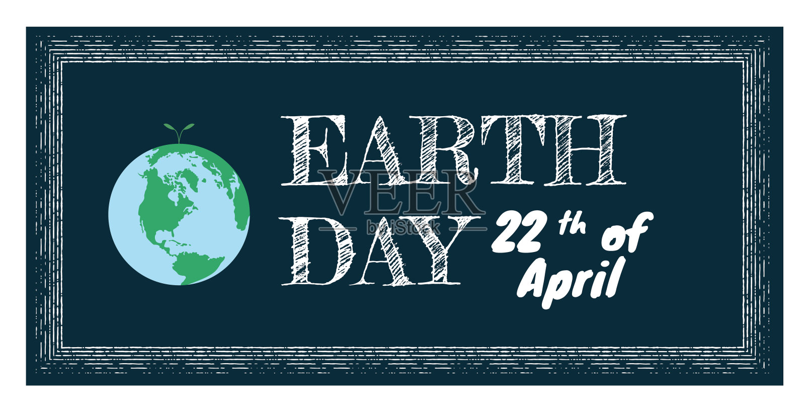 世界地球日横幅，空间背景和地球仪，生态概念，环保概念，平面矢量插图插画图片素材