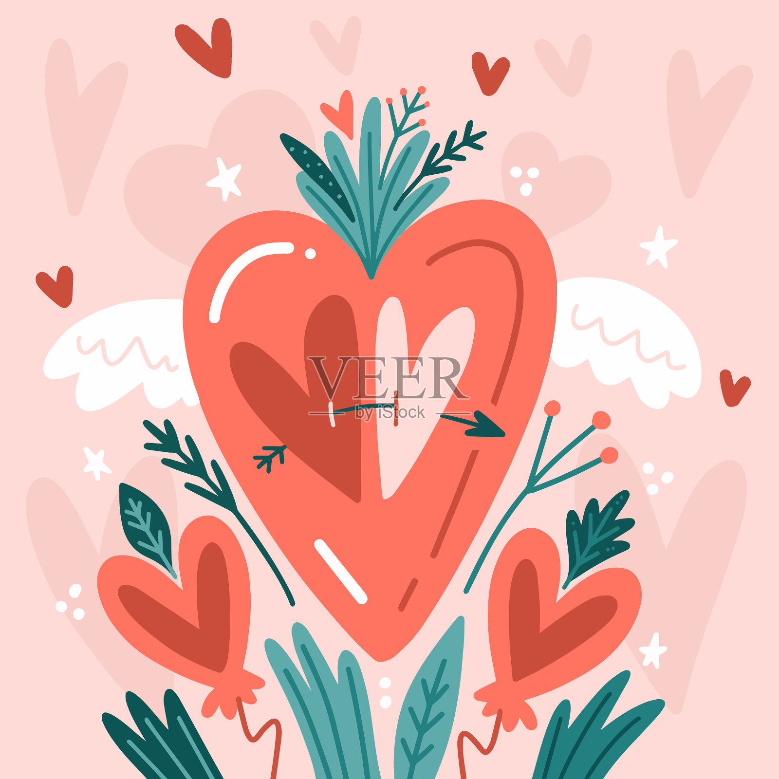 平面情人节插图矢量插图插画图片素材