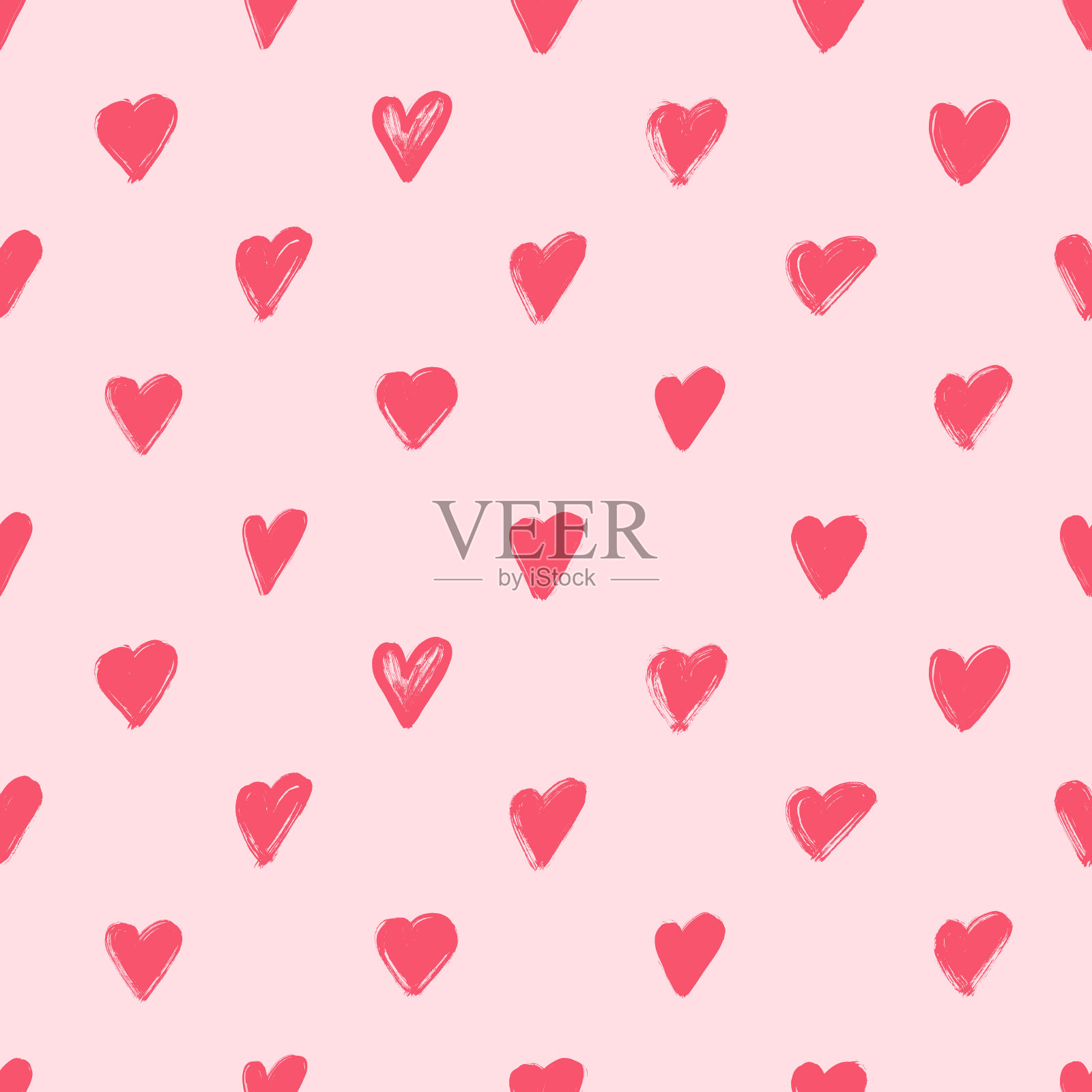 心手绘无缝图案。插画图片素材