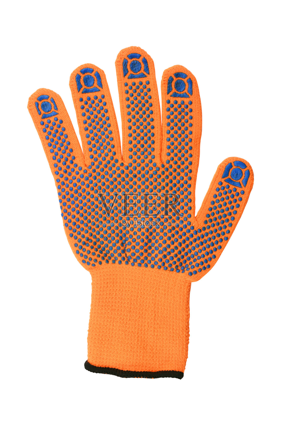 工作手套橙色孤立在白色背景上。照片摄影图片
