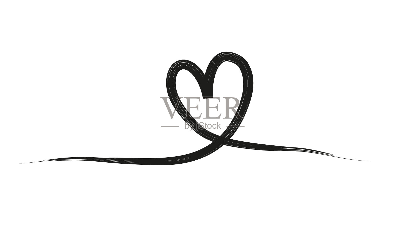 单行情人节心的符号。股票向量插画图片素材