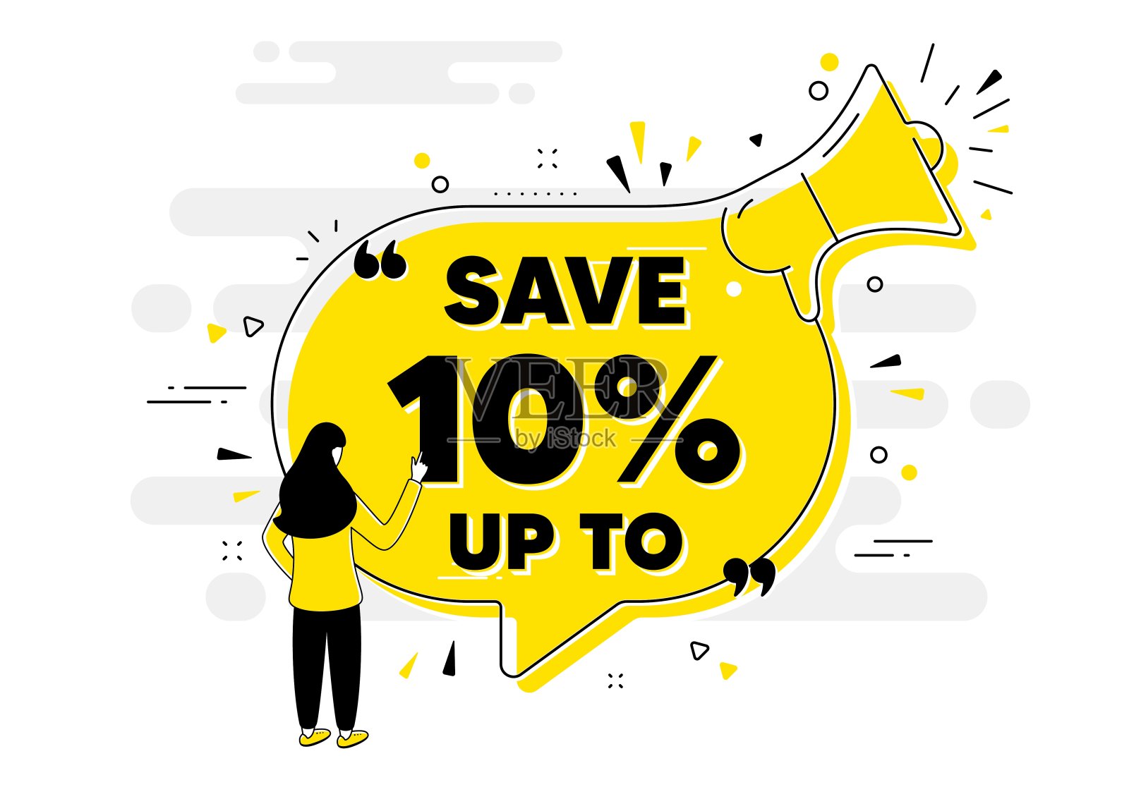 节省10%。折扣销售报价标志。向量设计元素图片