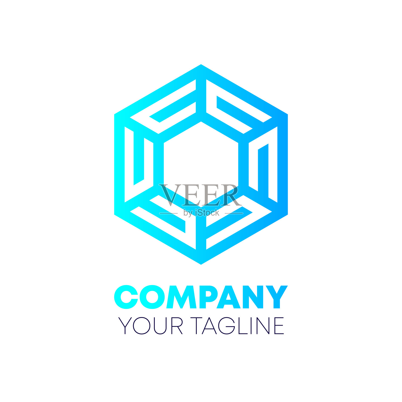 抽象六边形标志设计图标模板插画图片素材