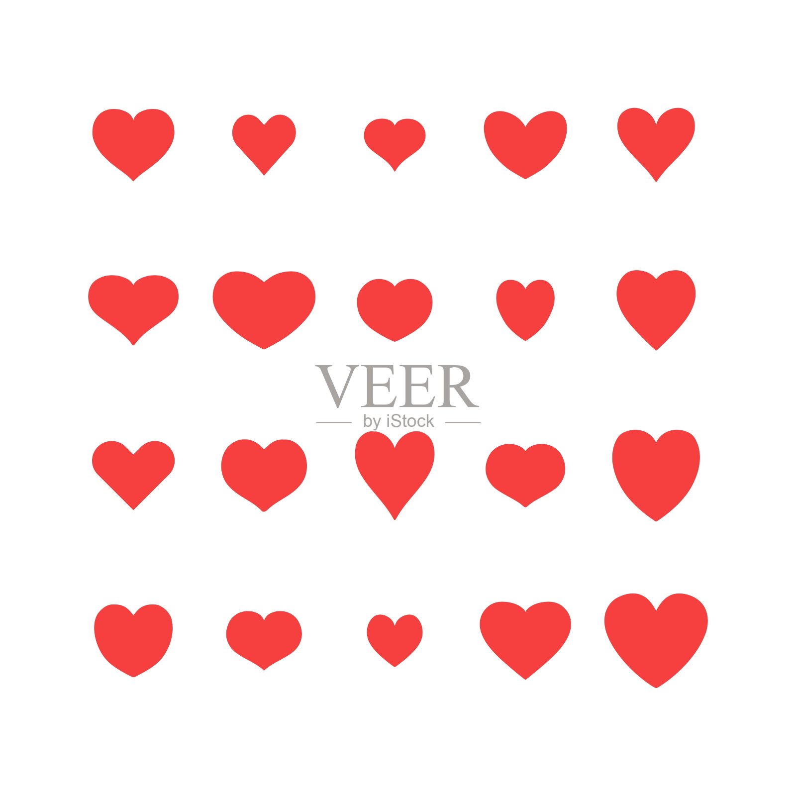 心形符号集插画图片素材