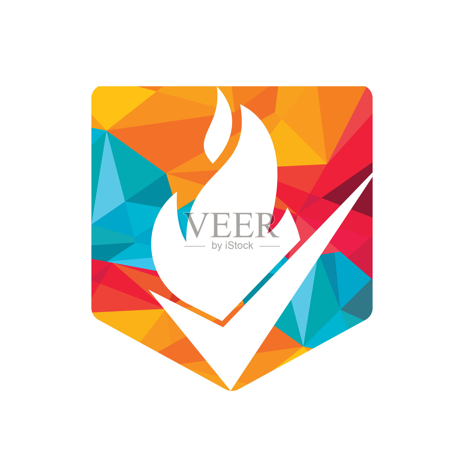 火检查矢量标志设计模板。防火安全标志概念。插画图片素材