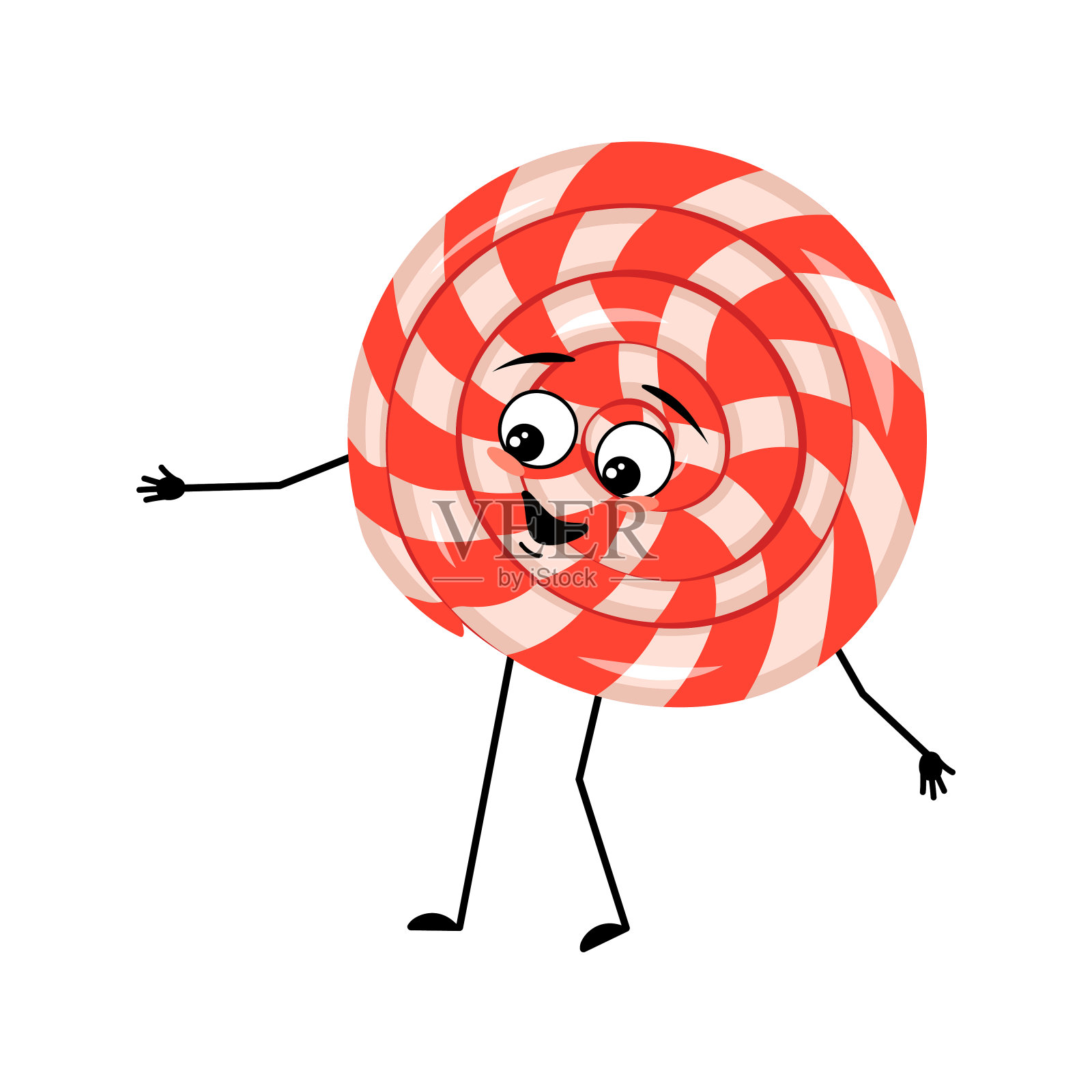 可爱的角色棒棒糖带着快乐的情绪设计元素图片