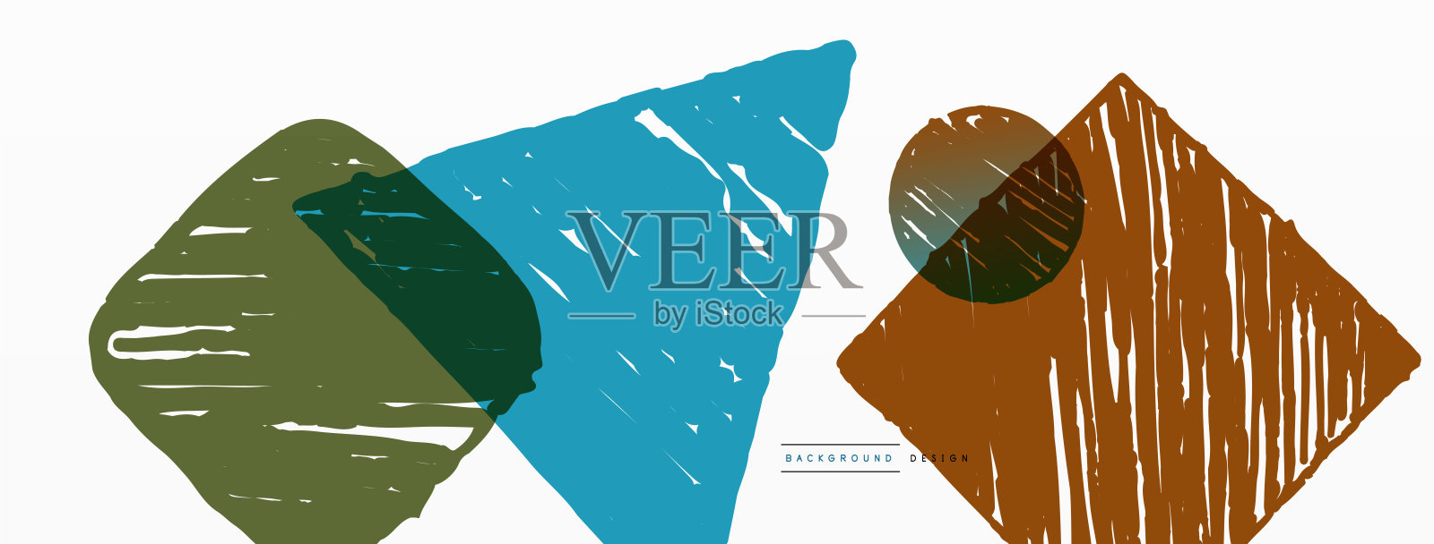 抽象的背景。手绘几何形状-正方形，圆形和三角形。工艺商业概念模板墙纸，横幅，背景或着陆插画图片素材