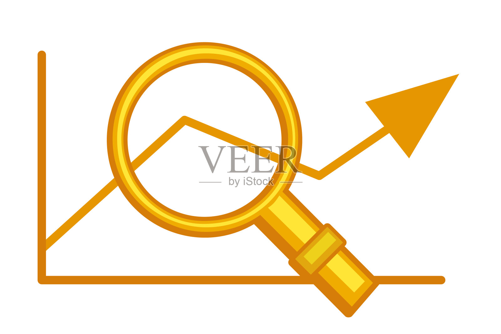 黄色卡通图在白色背景上分析概念插画图片素材