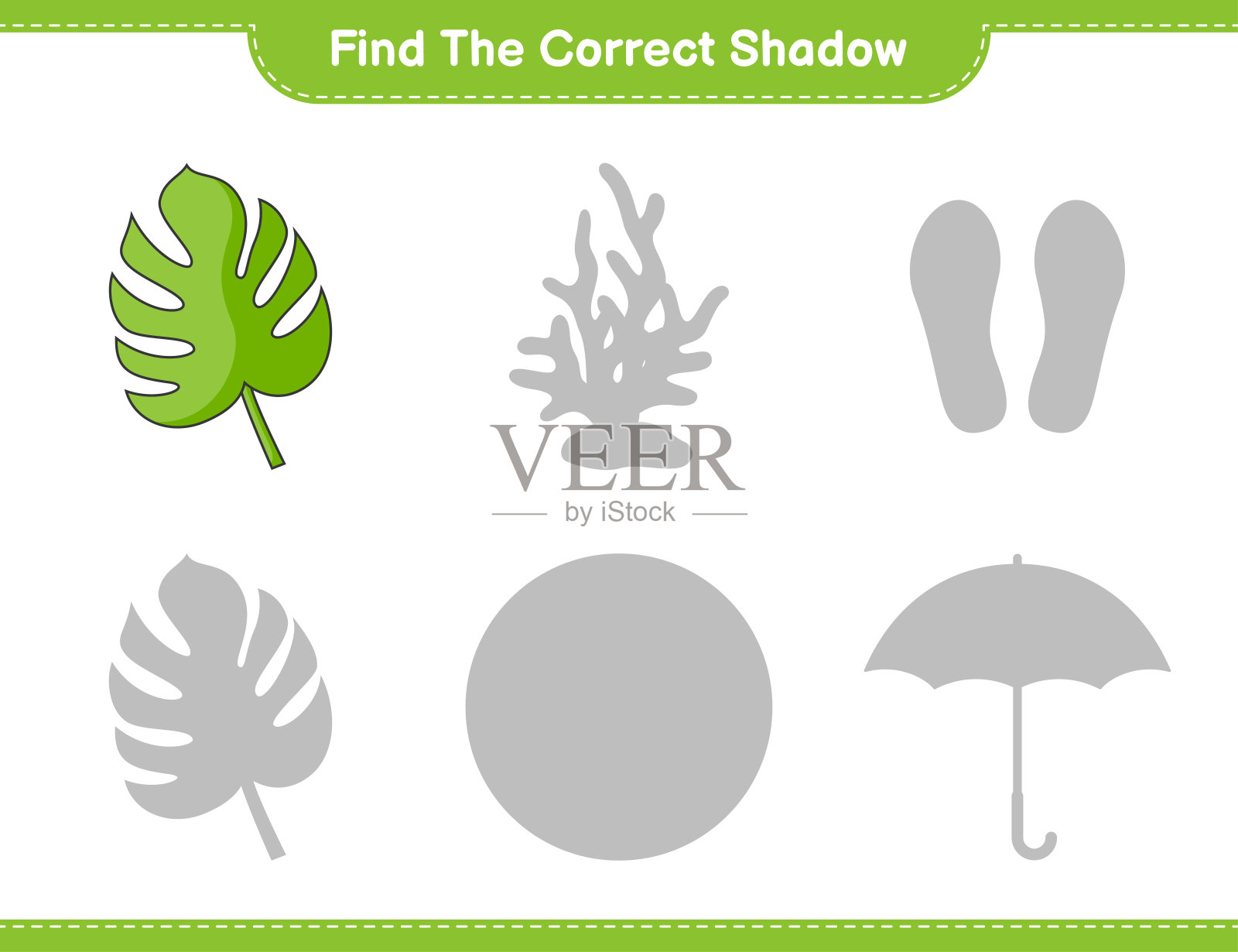 找到正确的影子。找到并匹配正确的怪物阴影。教育儿童游戏，可打印的工作表，矢量插图设计元素图片